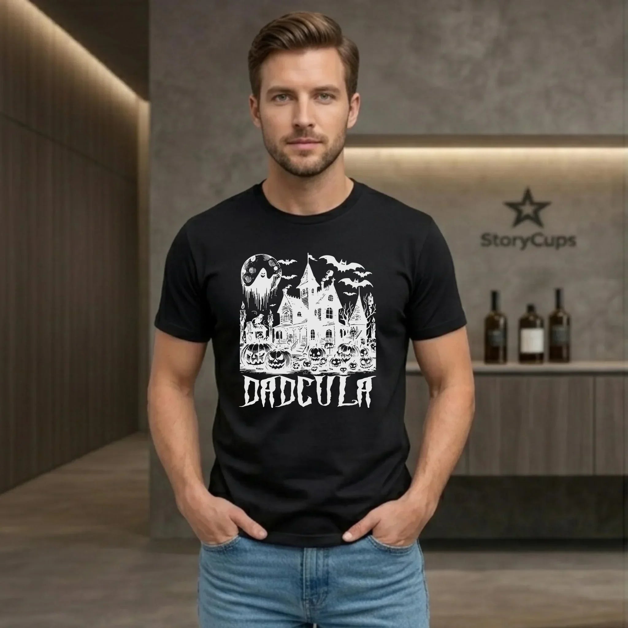 Koszulka halloweenowa dla taty - Upiorny dom - Dadcula HL19 - StoryCups.pl