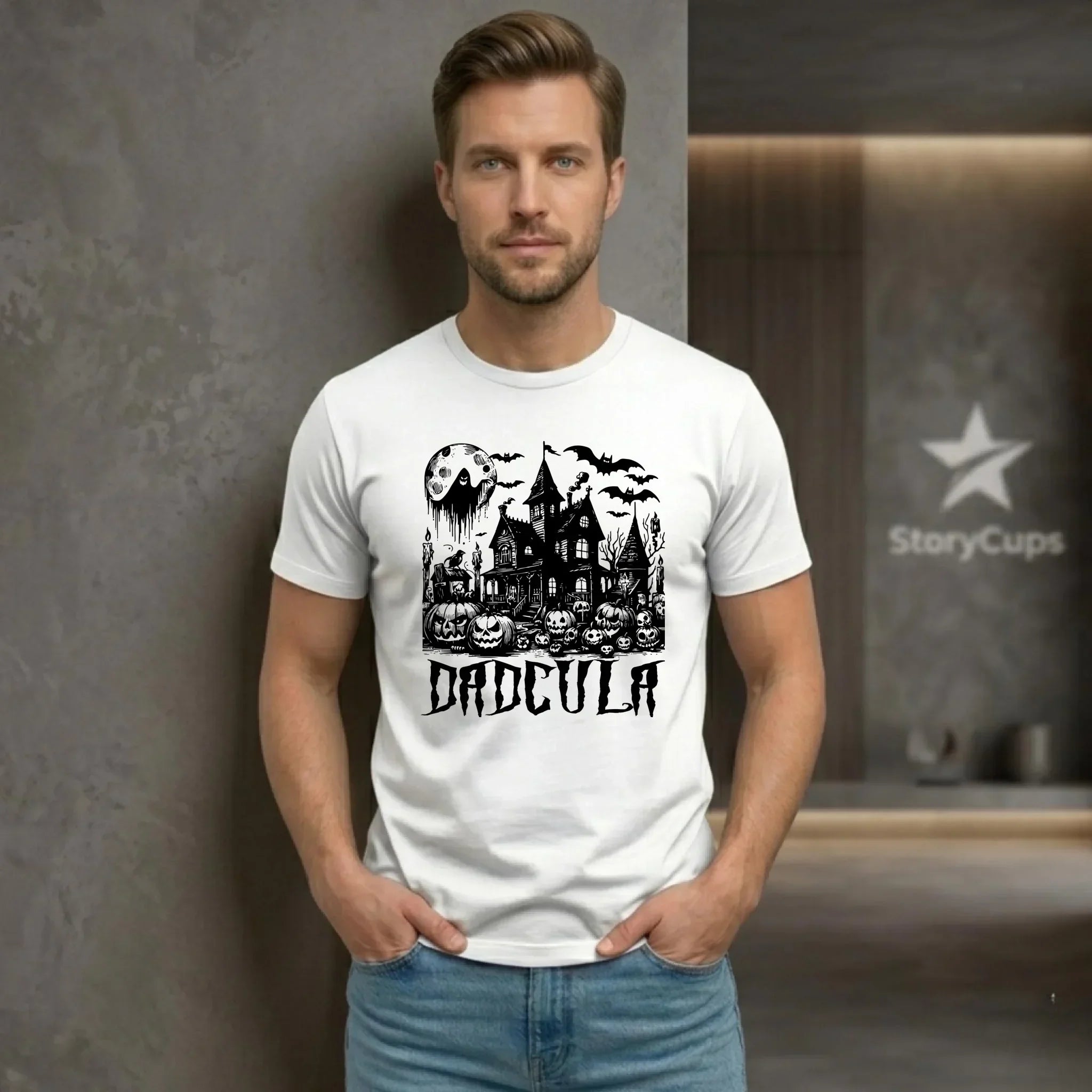 Koszulka halloweenowa dla taty - Upiorny dom - Dadcula HL19 - StoryCups.pl