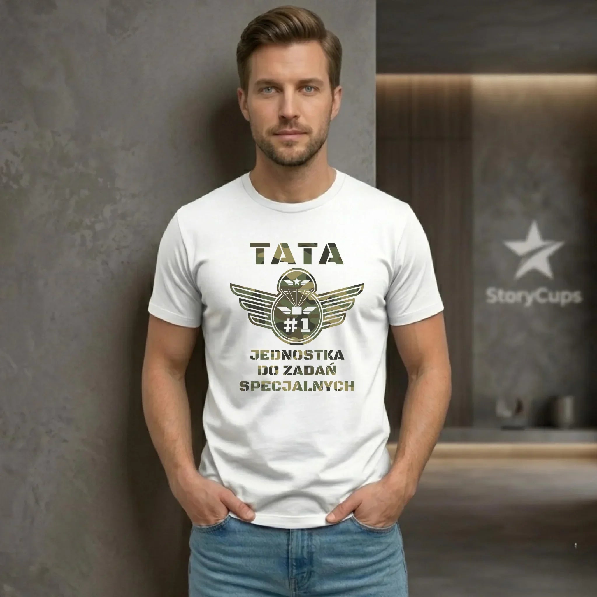 Koszulka dla taty - Tata jednostka do zadań specjalnych DT42 - StoryCups.pl