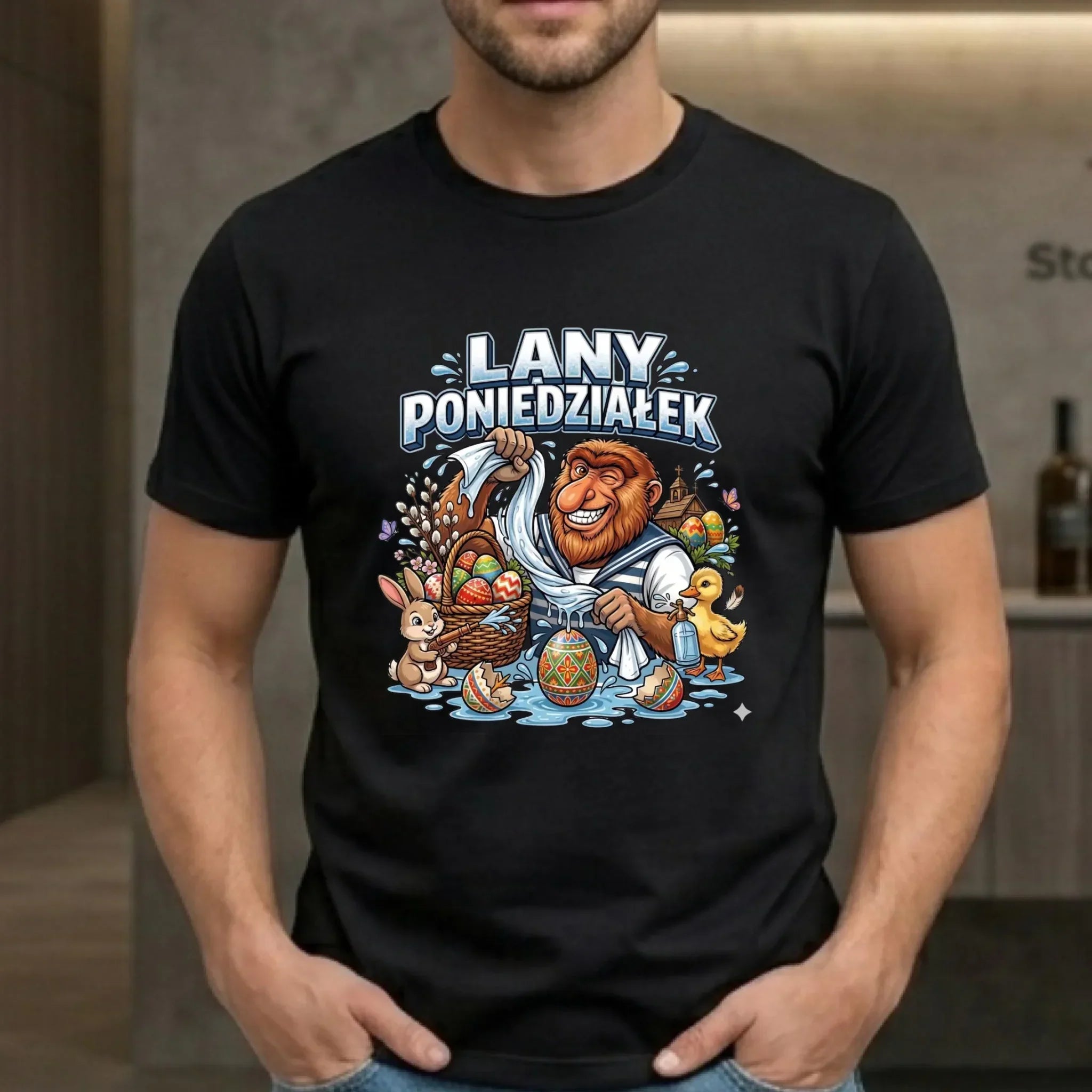 Koszulka męska wielkanocna - Lany poniedziałek Janusz Nosacz WN38 - StoryCups.pl