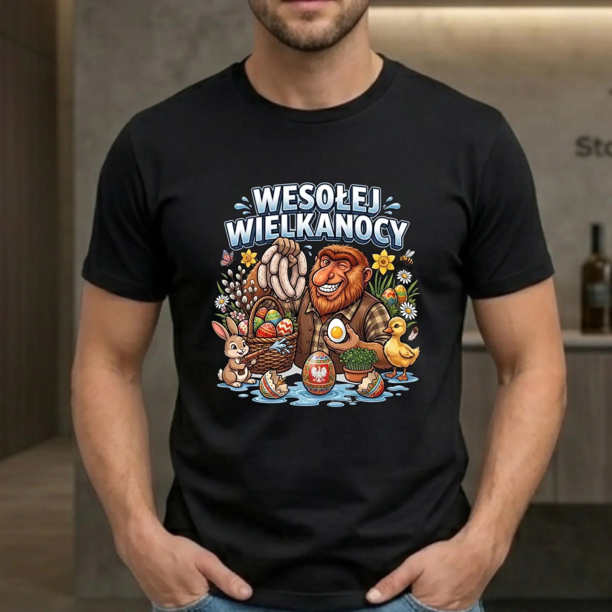 Koszulka męska wielkanocna - Janusz Nosacz - Wesołej Wielkanocy WN21 - StoryCups.pl