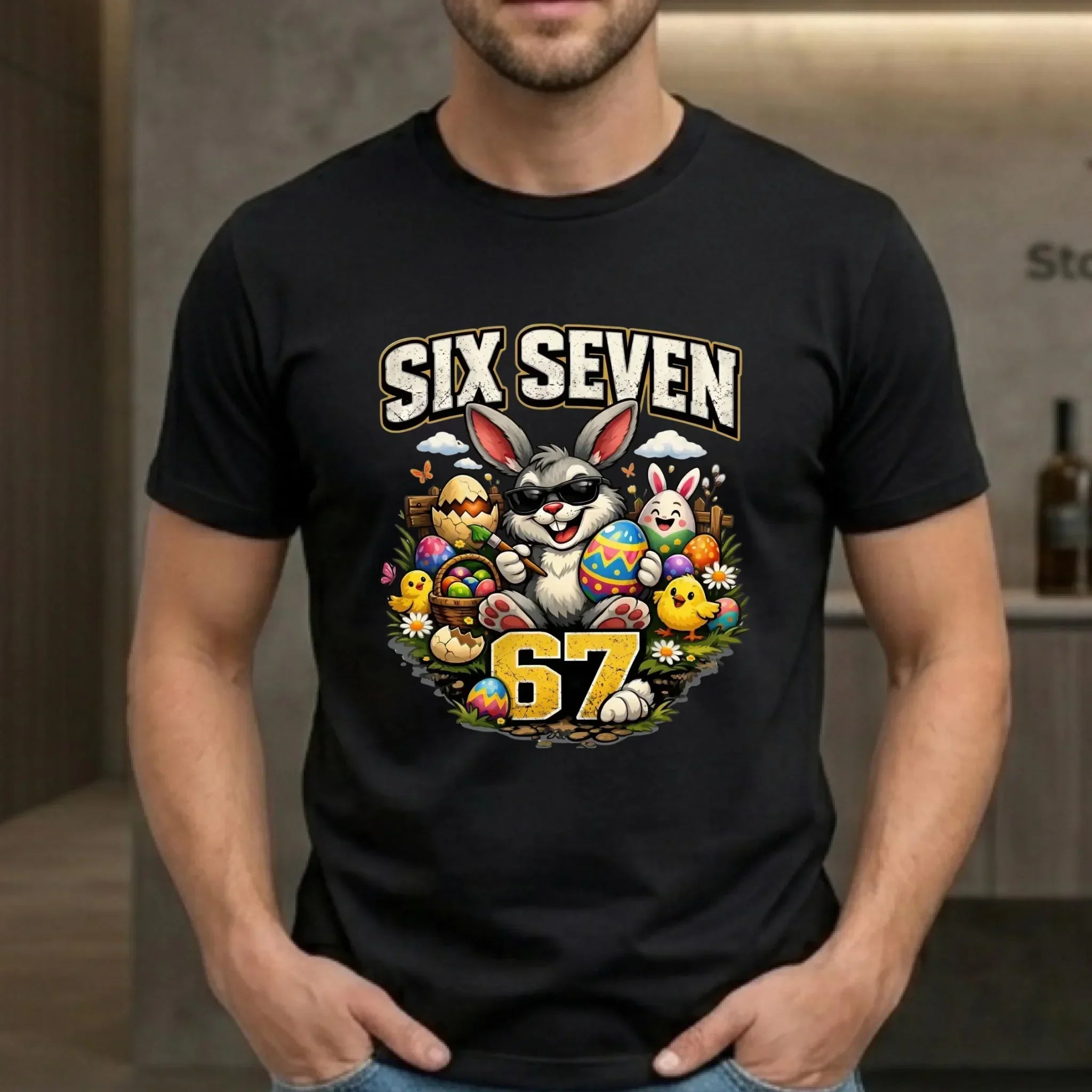 Koszulka męska wielkanocna - Zając Six Seven 67 WN10 - StoryCups.pl