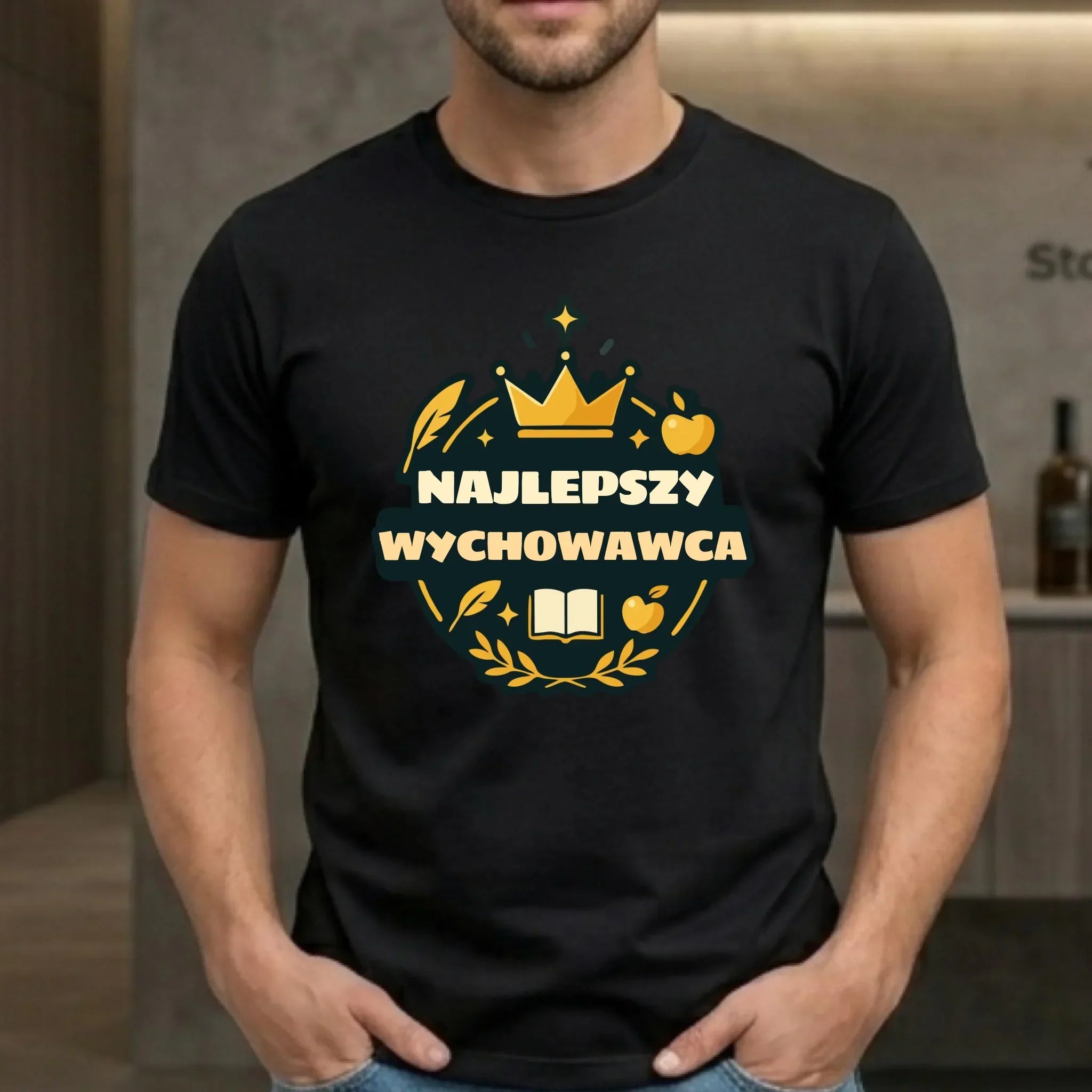 Koszulka męska dla wychowawcy - Najlepszy Wychowawca N42 - StoryCups.pl