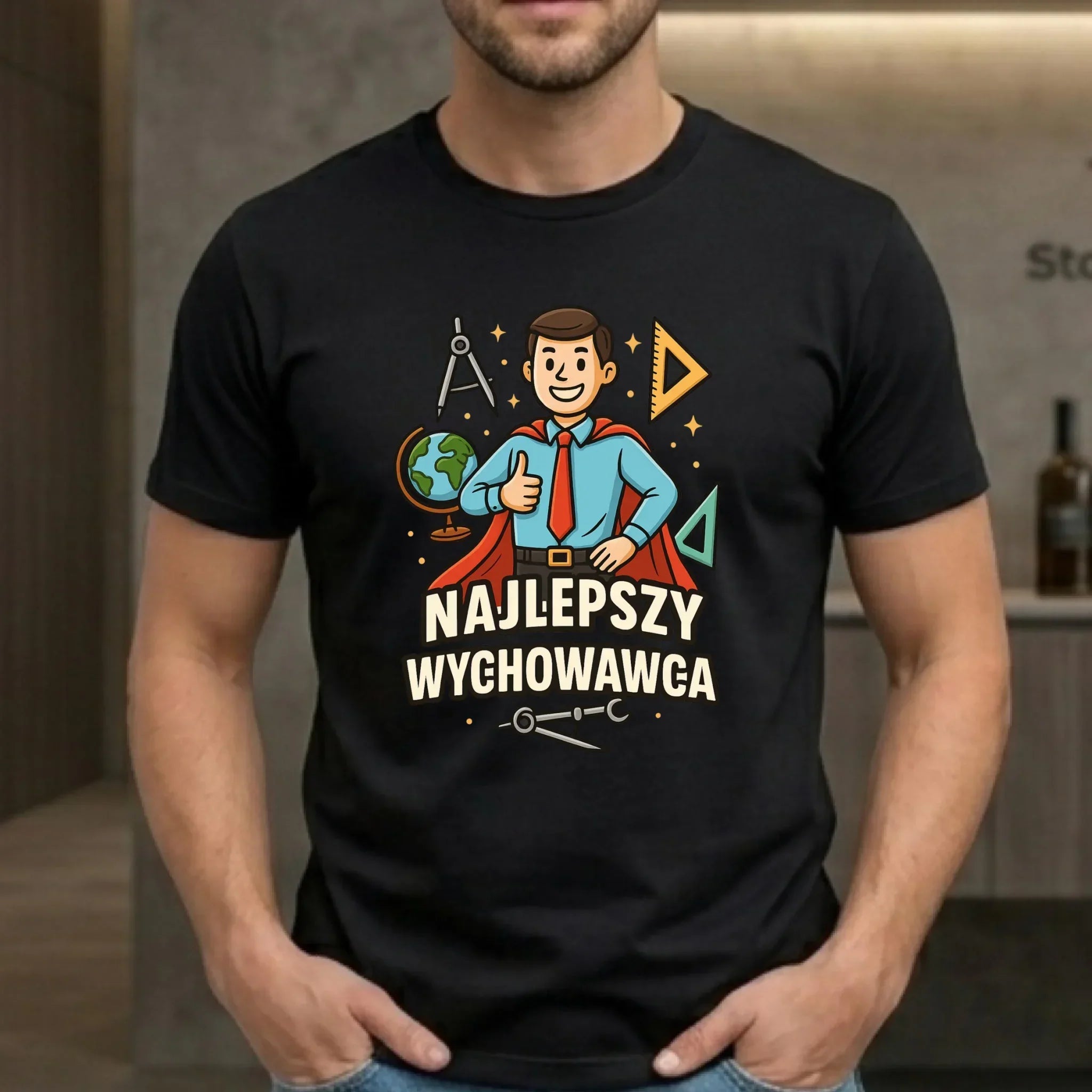 Koszulka męska dla wychowawcy - Najlepszy wychowawca N21 - StoryCups.pl