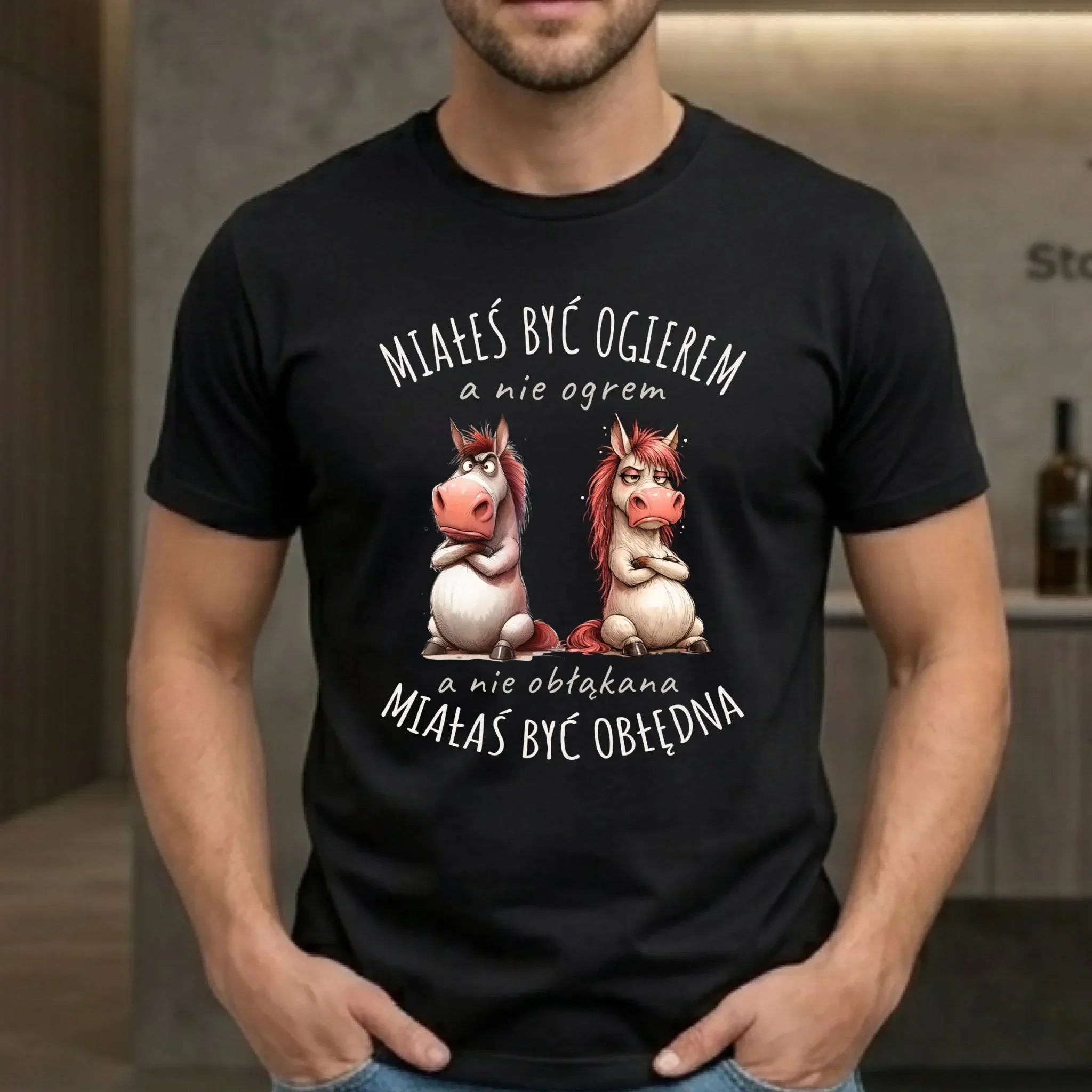 Koszulka męska - Ogier & Obłędna - śmieszna W85 - StoryCups.pl