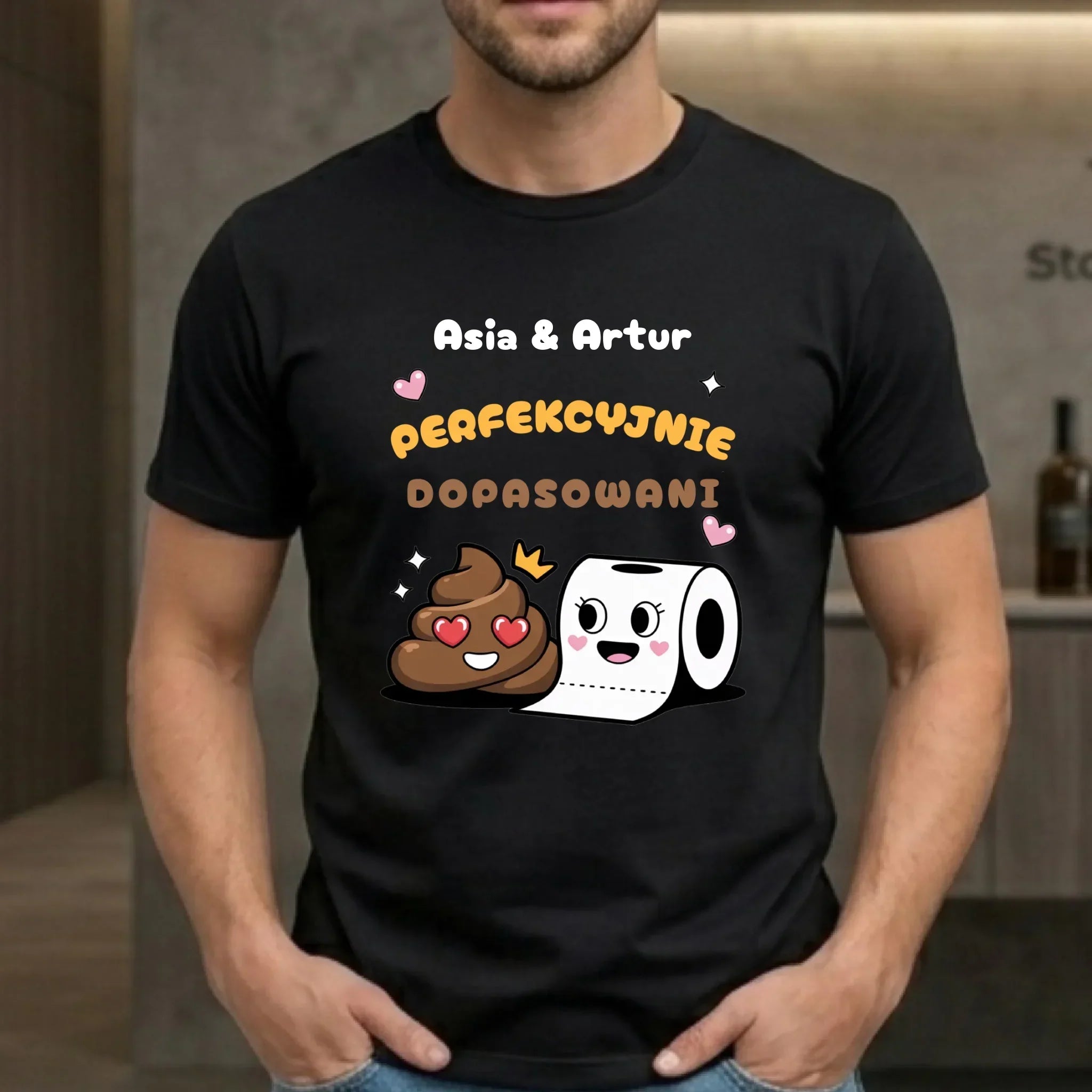 Koszulka męska - Perfekcyjnie dopasowani - personalizowana W81 - StoryCups.pl