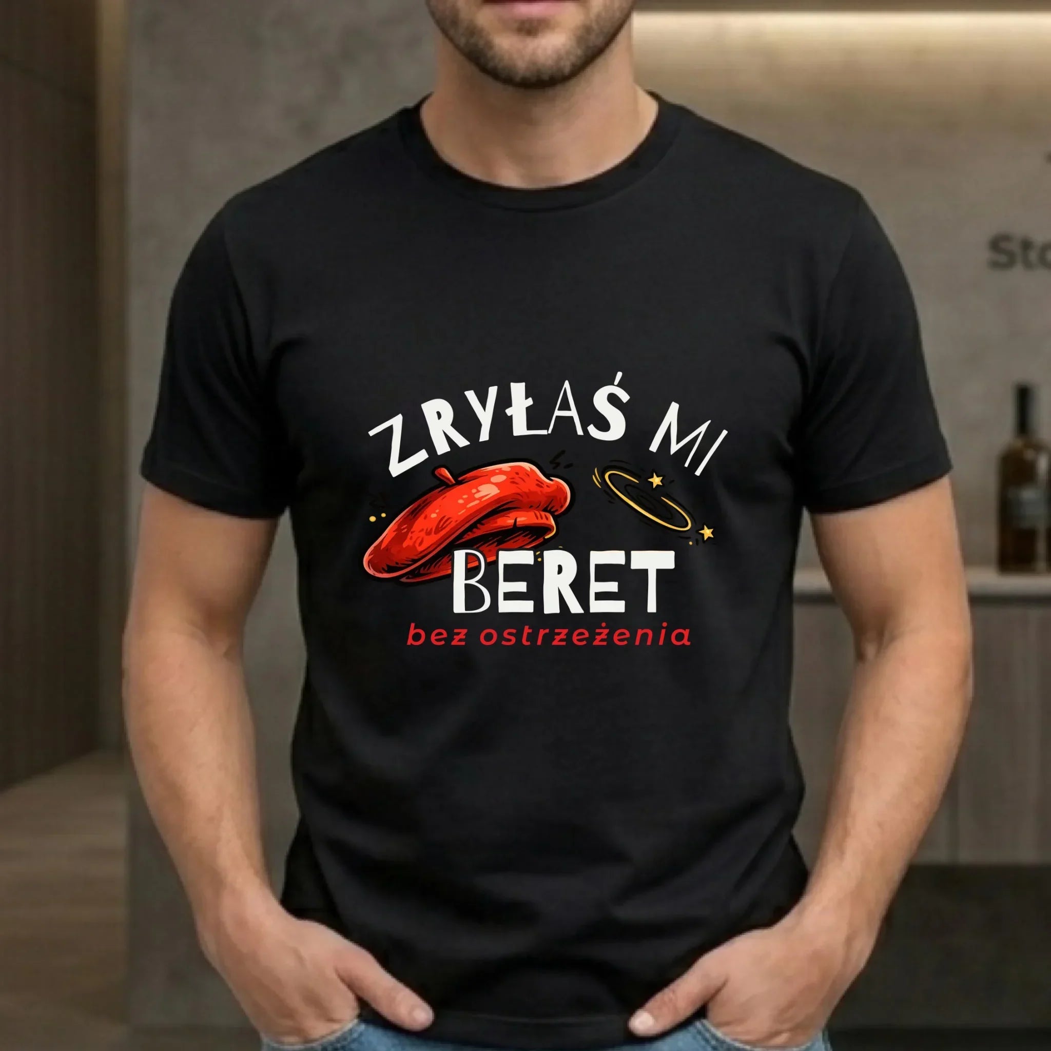 Koszulka męska dla faceta - Zryłaś mi beret DCH35 - StoryCups.pl