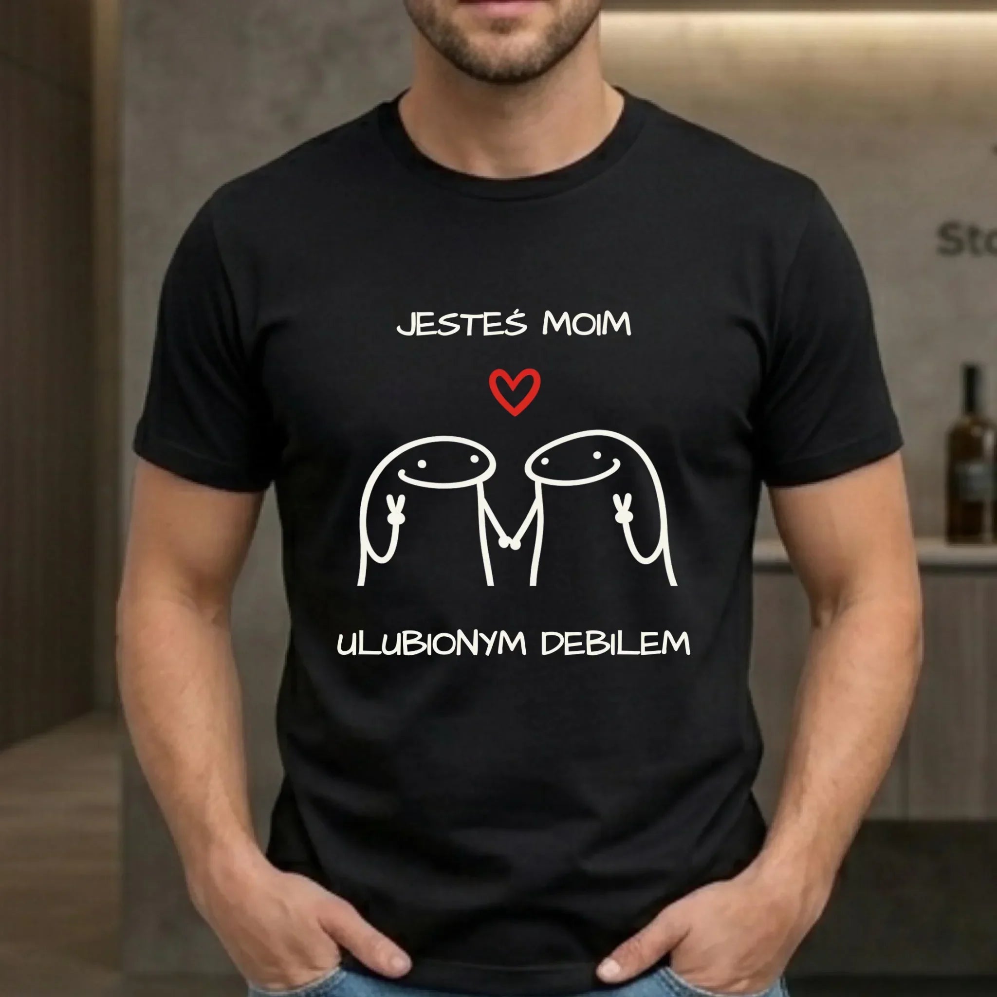 Koszulka męska - Jesteś moim ulubionym debilem W78 - StoryCups.pl