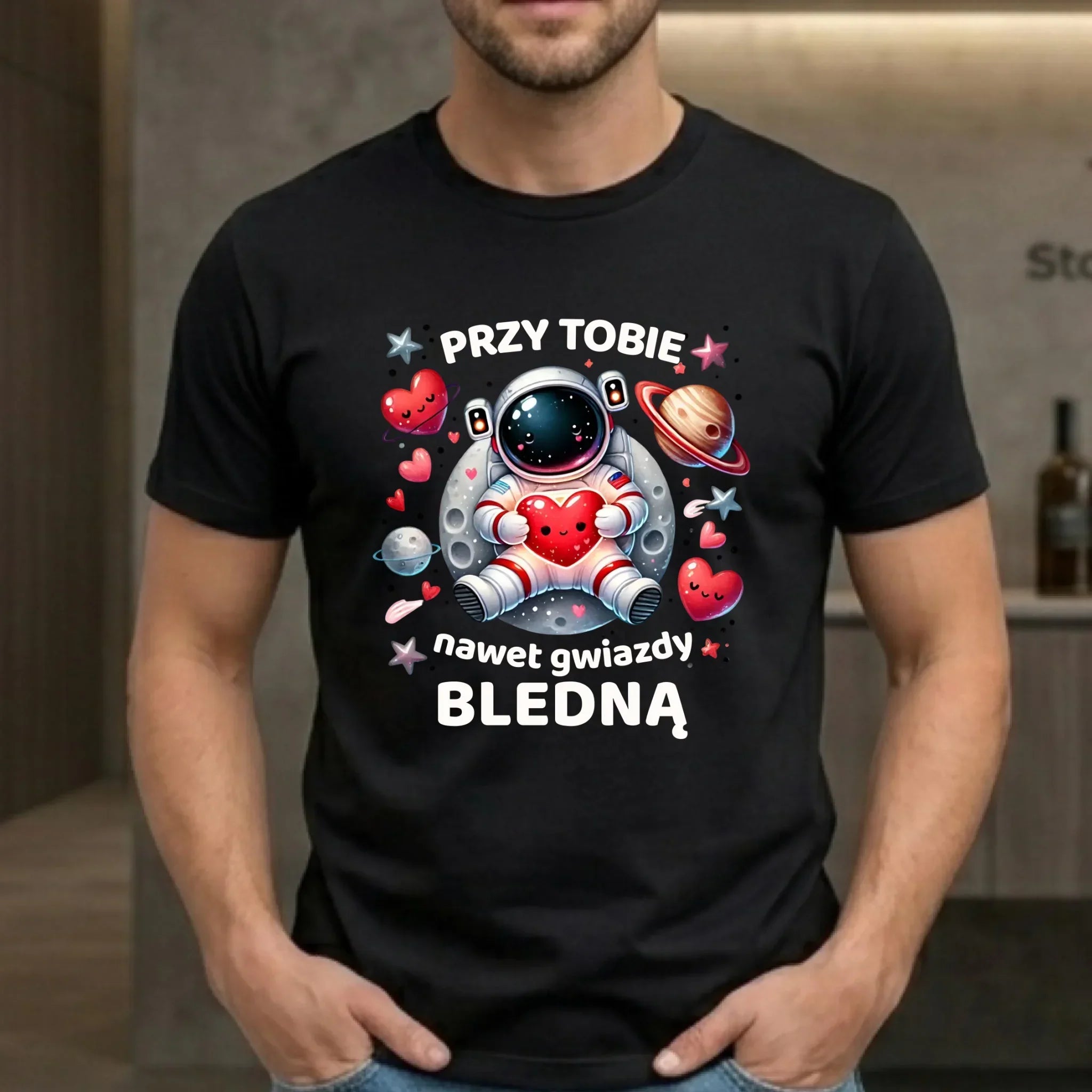 Koszulka męska - Przy Tobie nawet gwiazdy bledną W57 - StoryCups.pl