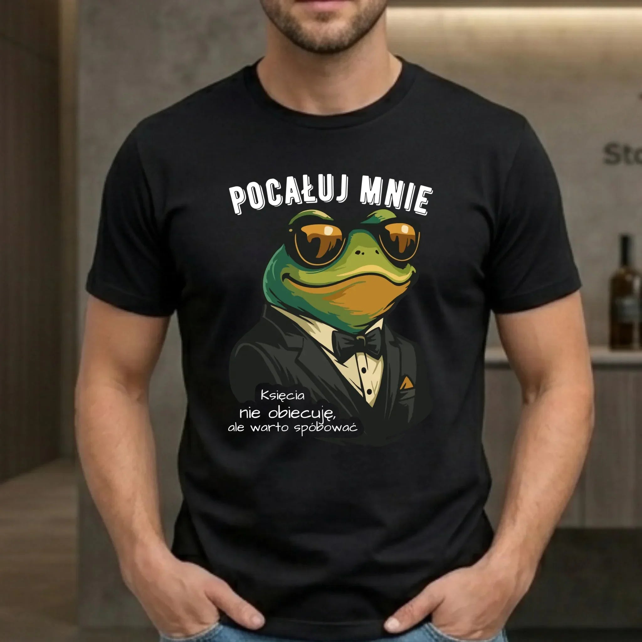 Koszulka męska - Żaba w garniturze pocałuj mnie W55 - StoryCups.pl