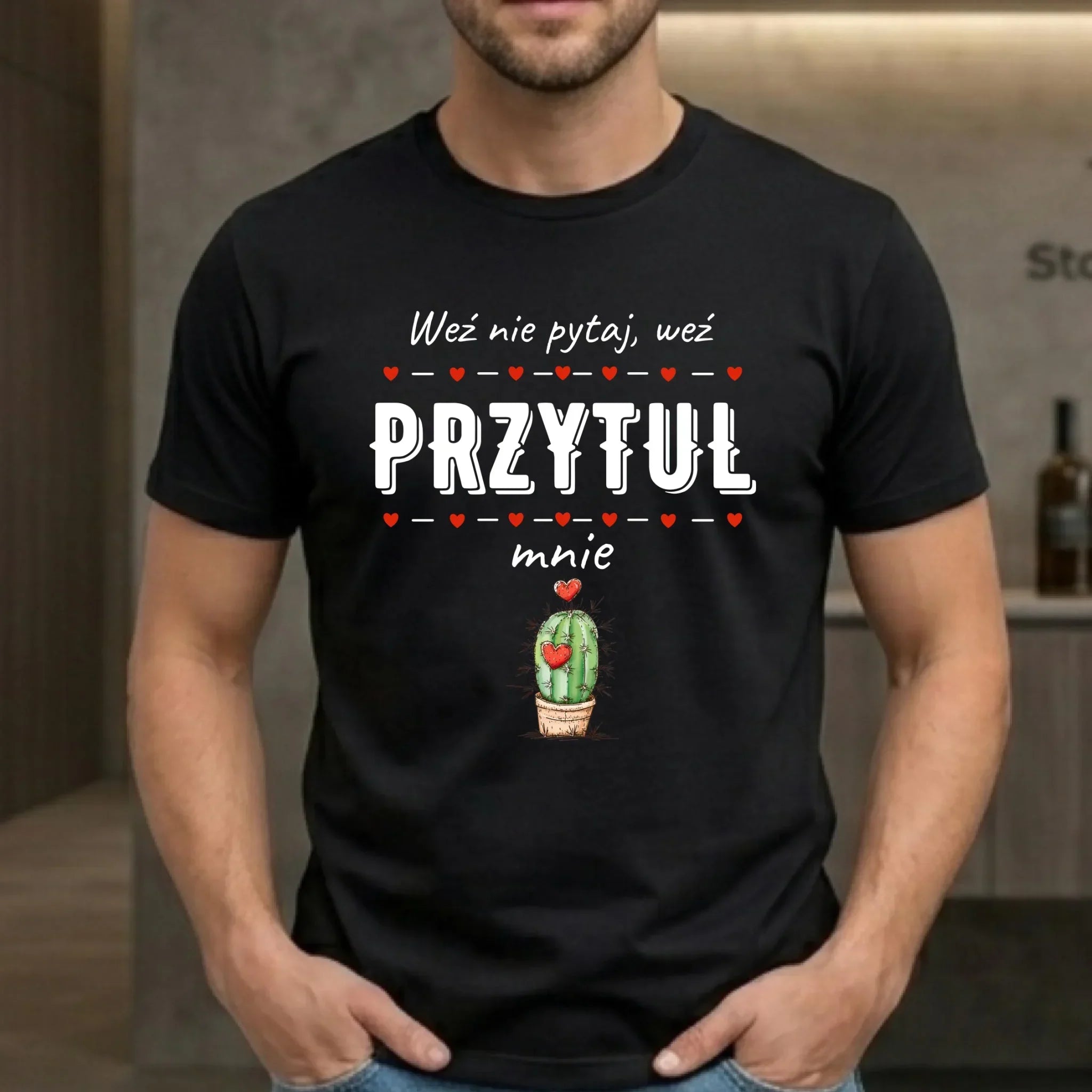 Koszulka męska - Weź nie pytaj, weź przytul mnie W49 - StoryCups.pl