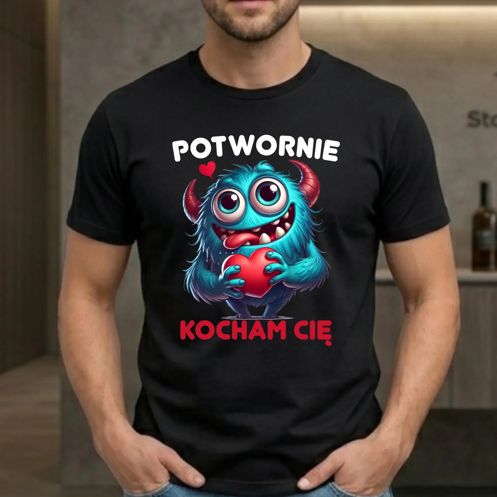 Koszulka męska - Potwornie Kocham Cię W45 - StoryCups.pl
