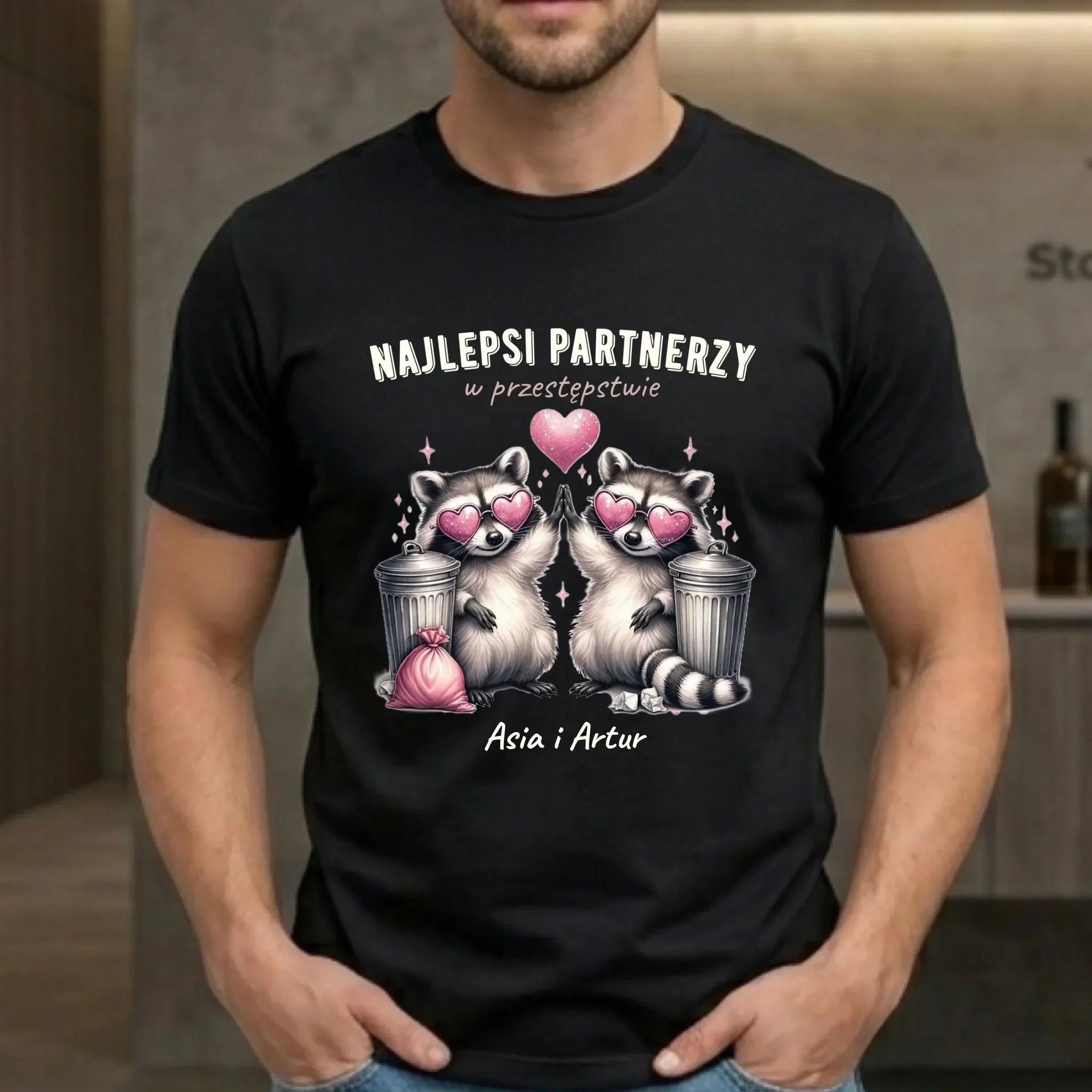 Koszulka męska dla par - Najlepsi partnerzy w przestępstwie - personalizowana W27 - StoryCups.pl