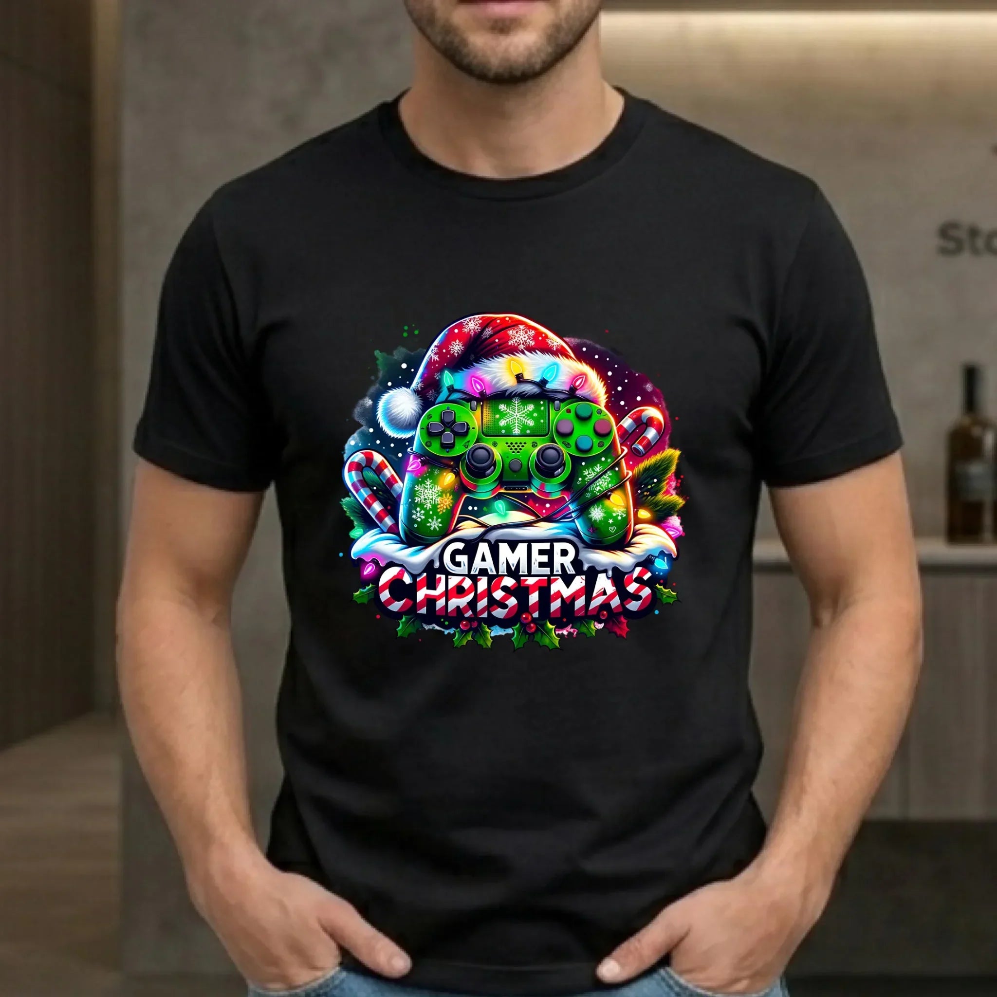 Koszulka męska świąteczna - prezent dla gracza - Christmas gamer BN22 - StoryCups.pl