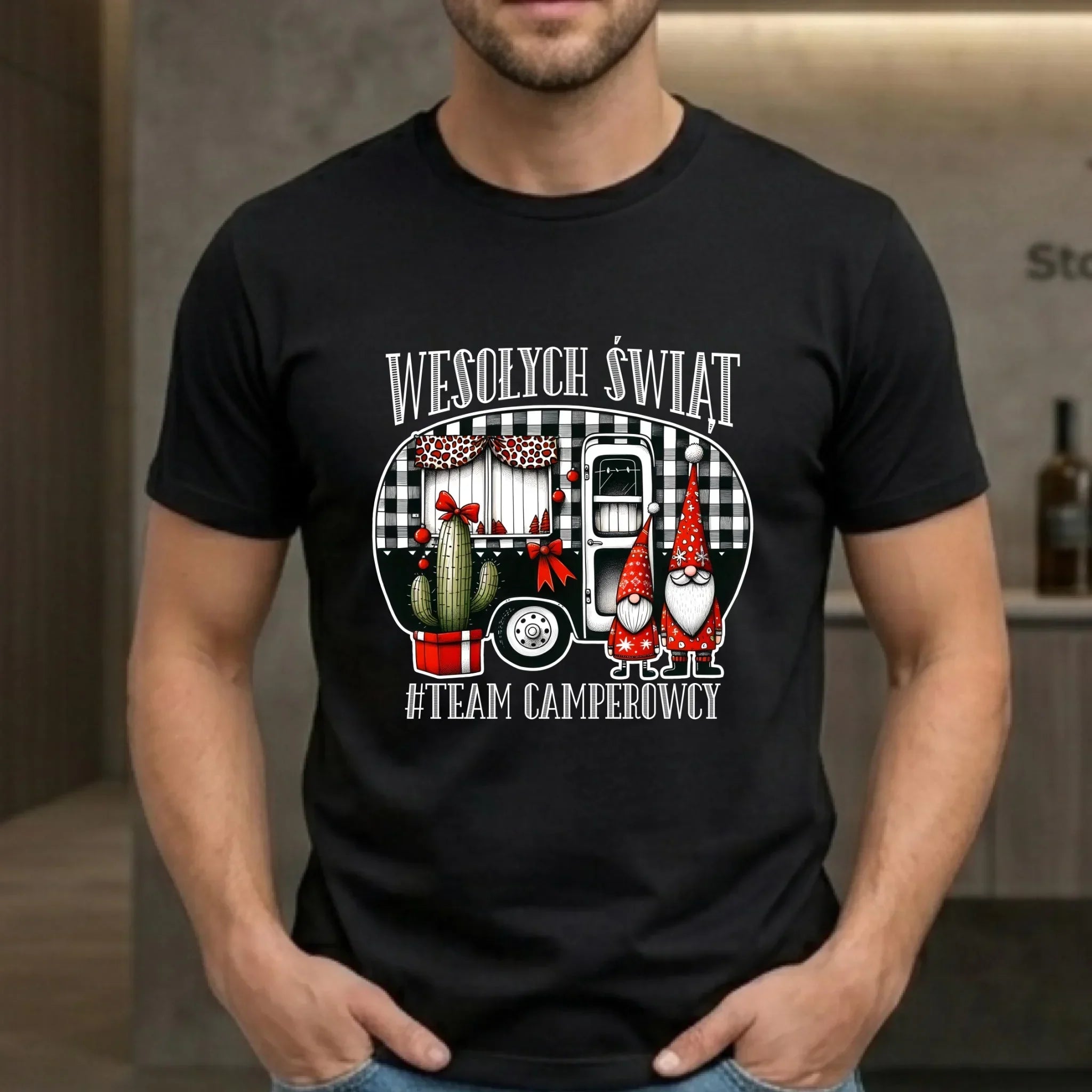 Koszulka męska świąteczna - Wesołych Świąt Team Camperowcy BN44 - StoryCups.pl
