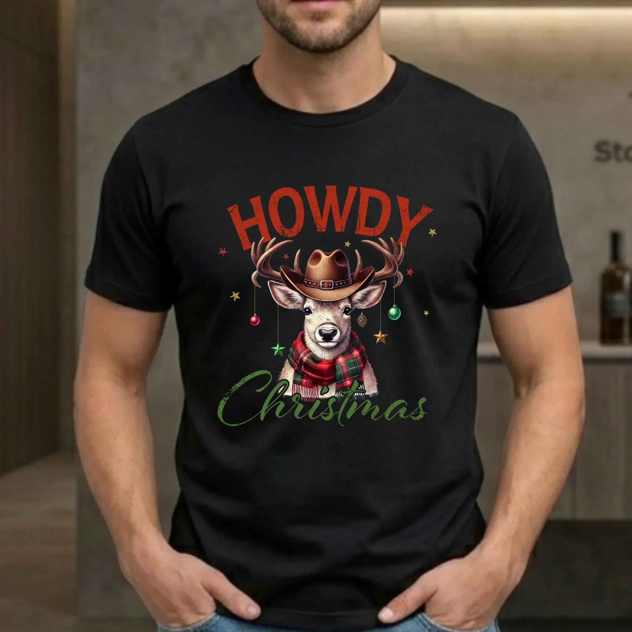 Koszulka męska świąteczna - Howdy Christmas BN54 - StoryCups.pl