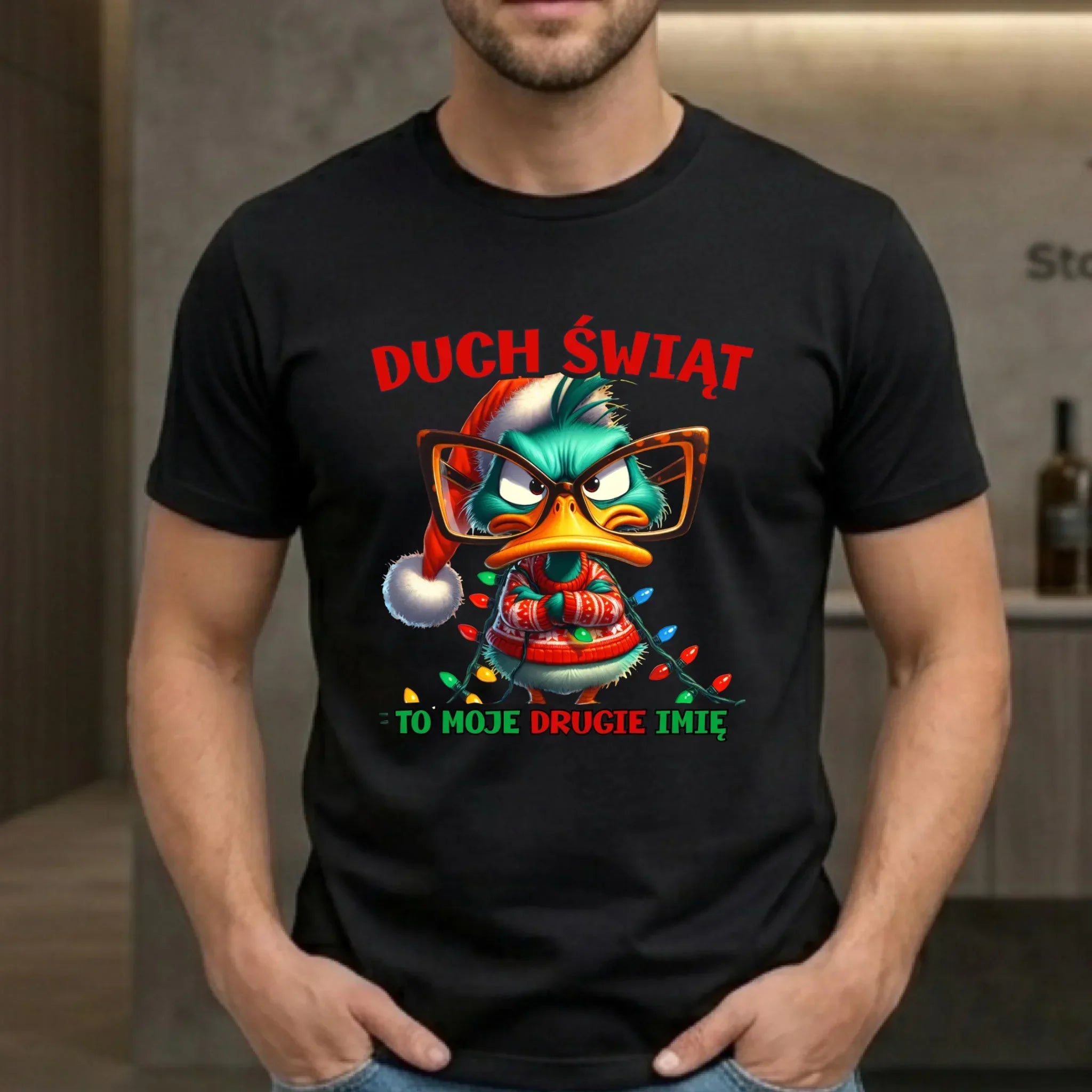 Koszulka męska świąteczna - Duch Świąt to moje drugie imię BN76 - StoryCups.pl