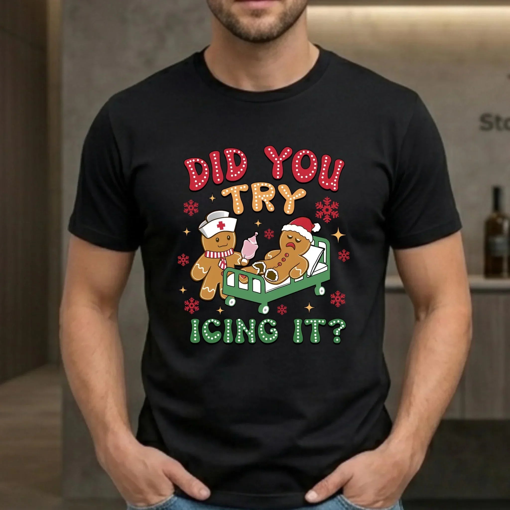 Koszulka męska świąteczna - Did you try icing it? BN78 - StoryCups.pl