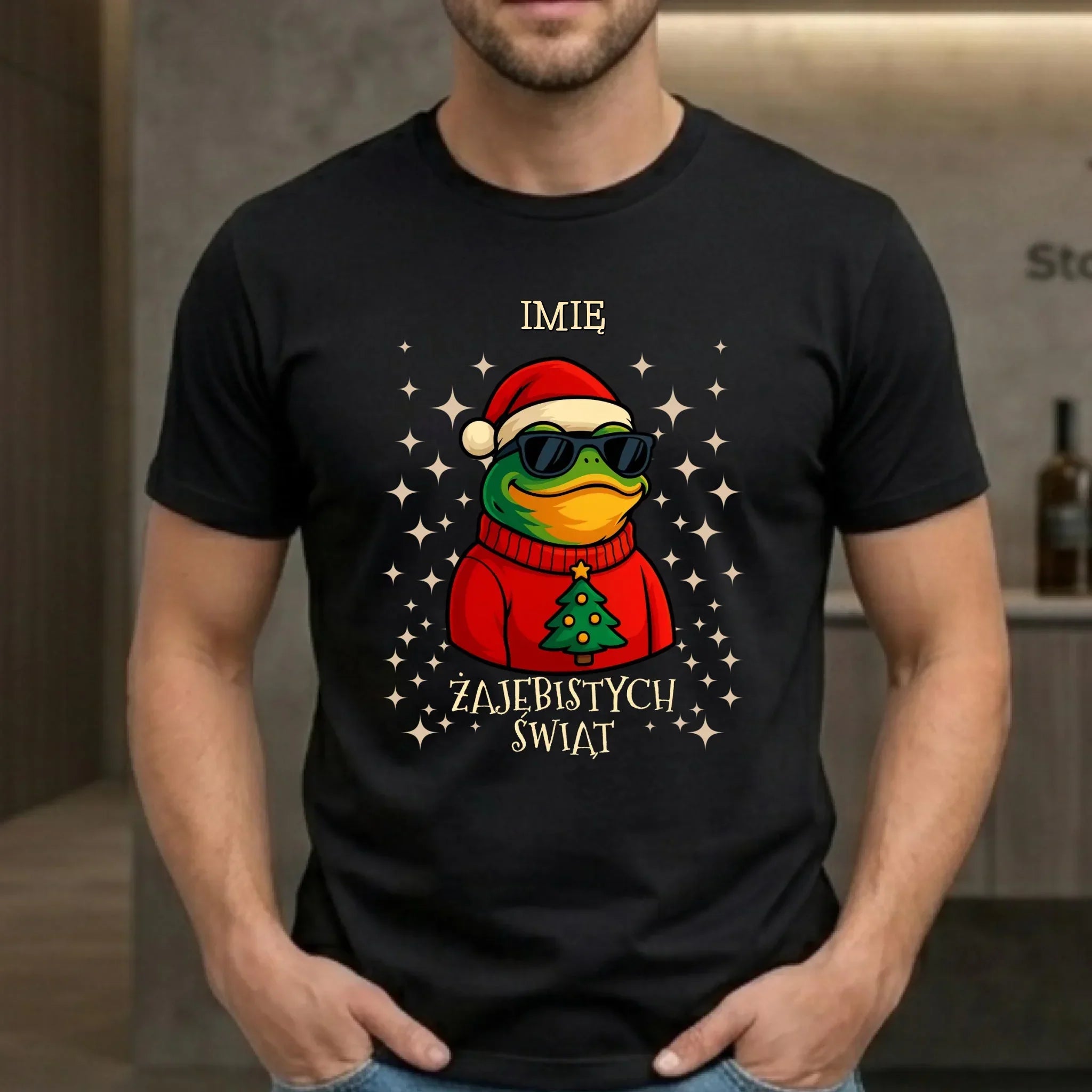 Koszulka męska świąteczna - Żajebistych Świąt - personalizowana BN144 - StoryCups.pl