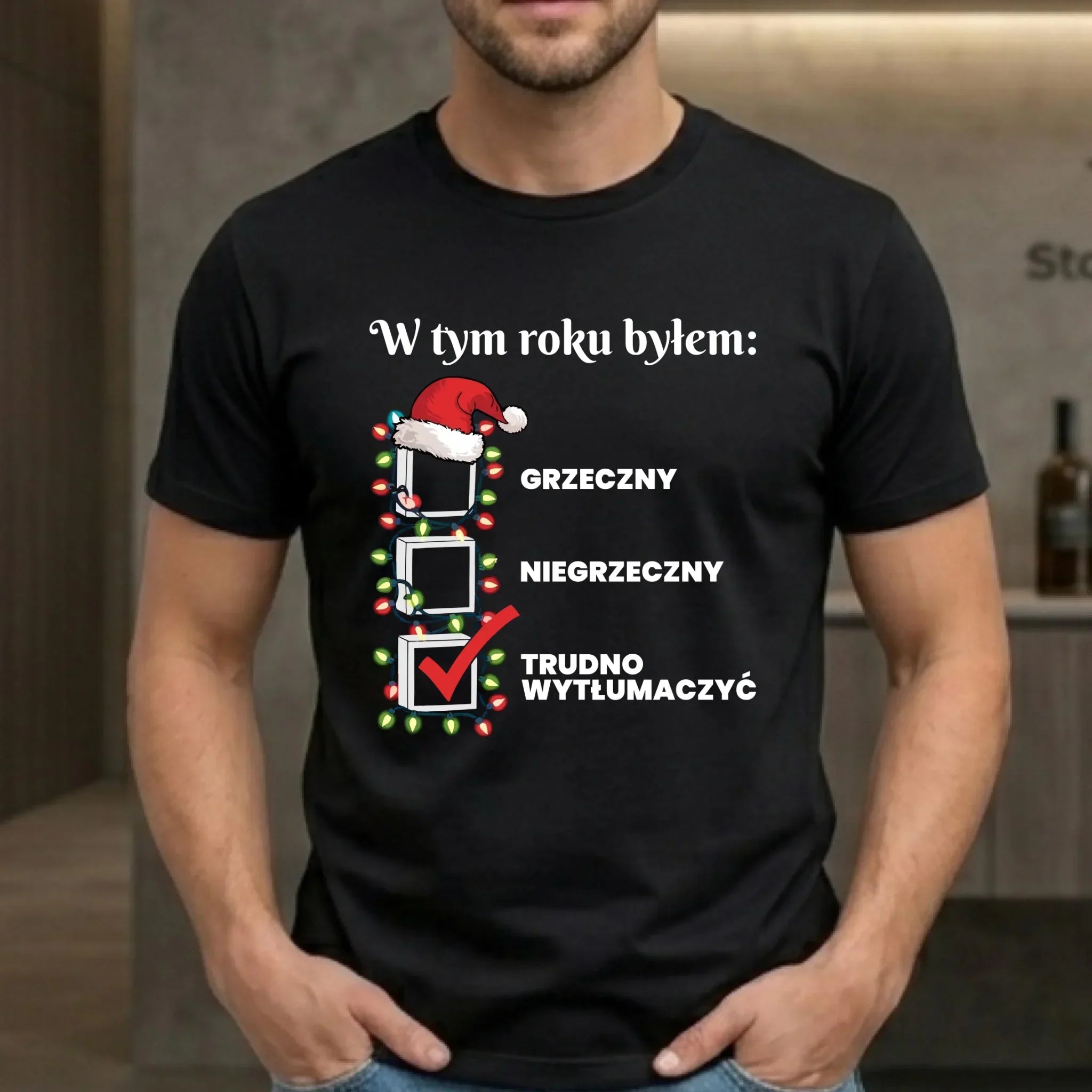 Koszulka męska świąteczna - Trudno wytłumaczyć BN134 - StoryCups.pl