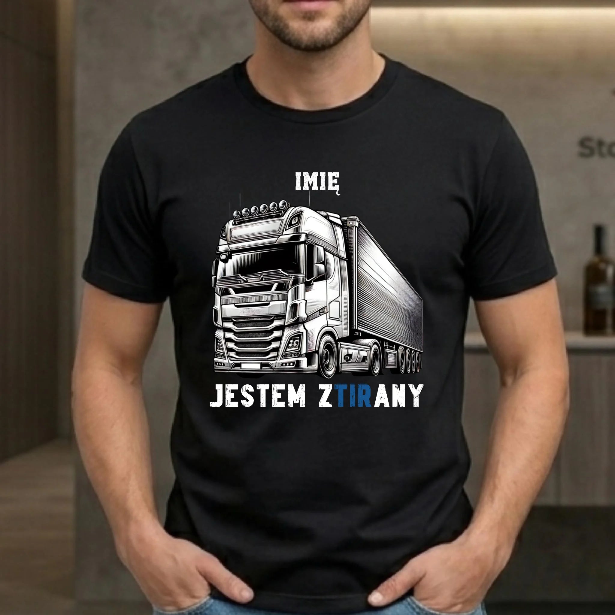 Koszulka dla kierowcy ciężarówki - Jestem zTIRany - personalizowana ZKT01 - StoryCups.pl