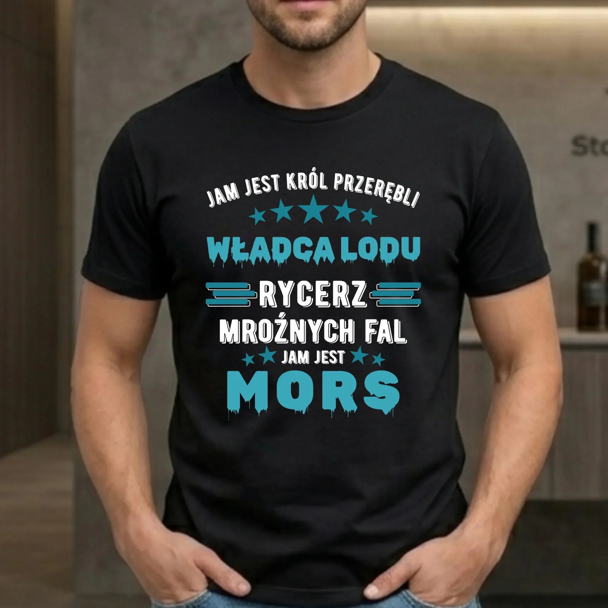 Koszulka męska - prezent dla morsa - Jam jest Król przerębli Jam jest mors HM13 - StoryCups.pl