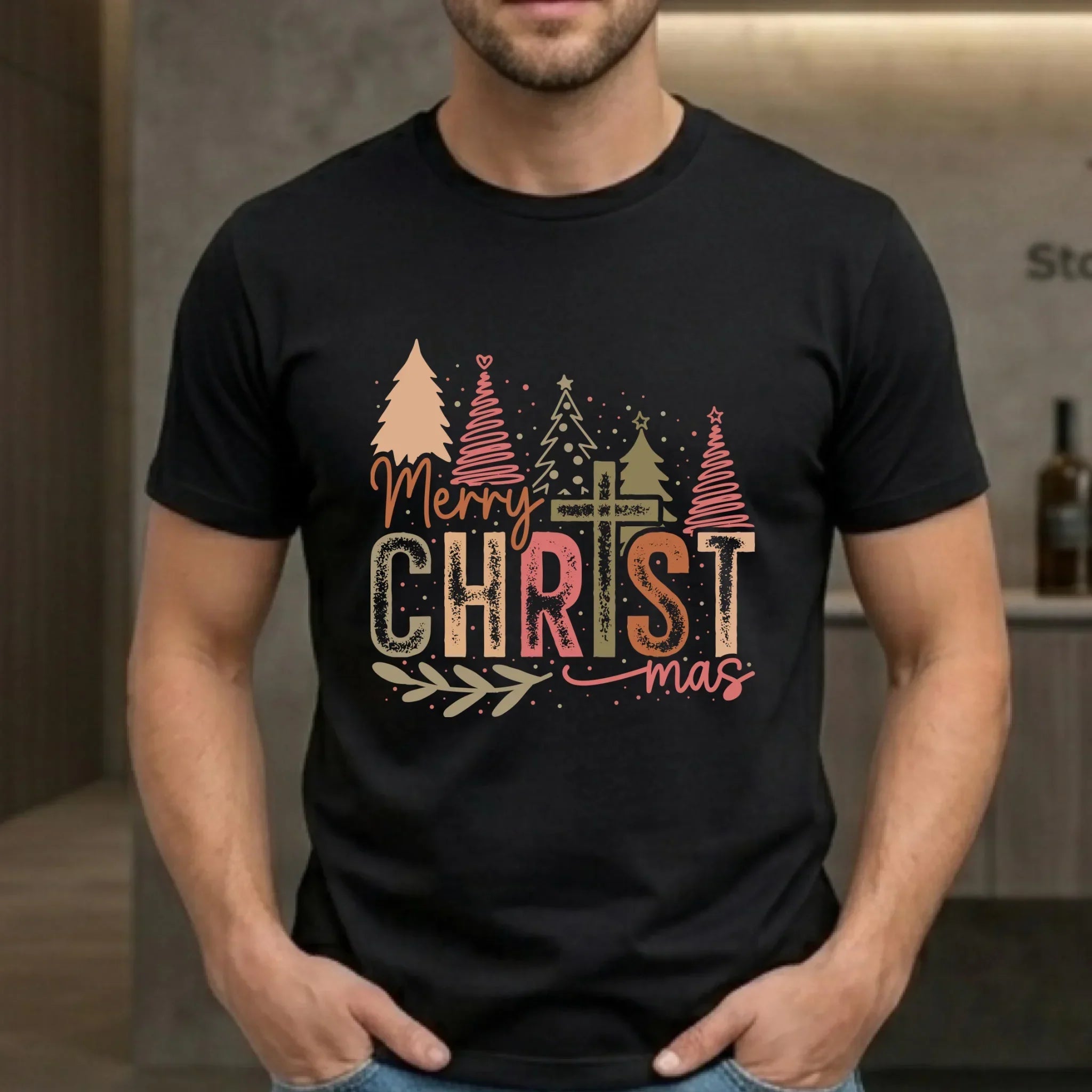 Koszulka męska świąteczna - Merry Christmas BN01 - StoryCups.pl