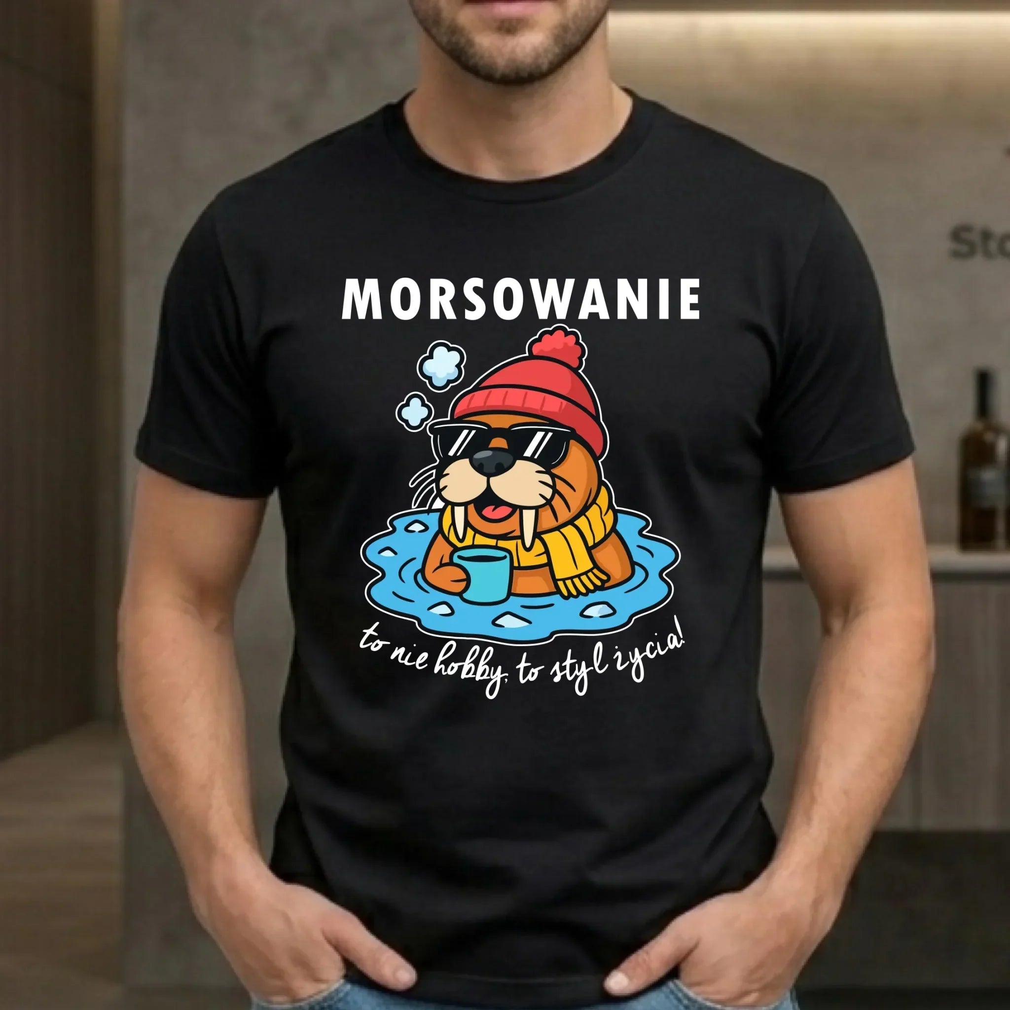 Koszulka męska - prezent dla morsa - Morsowanie to styl życia HM10 - StoryCups.pl