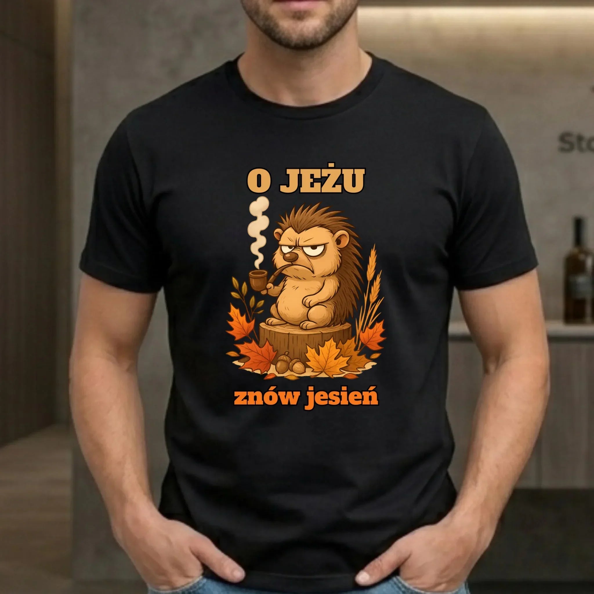 Koszulka męska jesienna - O jeżu znów jesień JS20 - StoryCups.pl