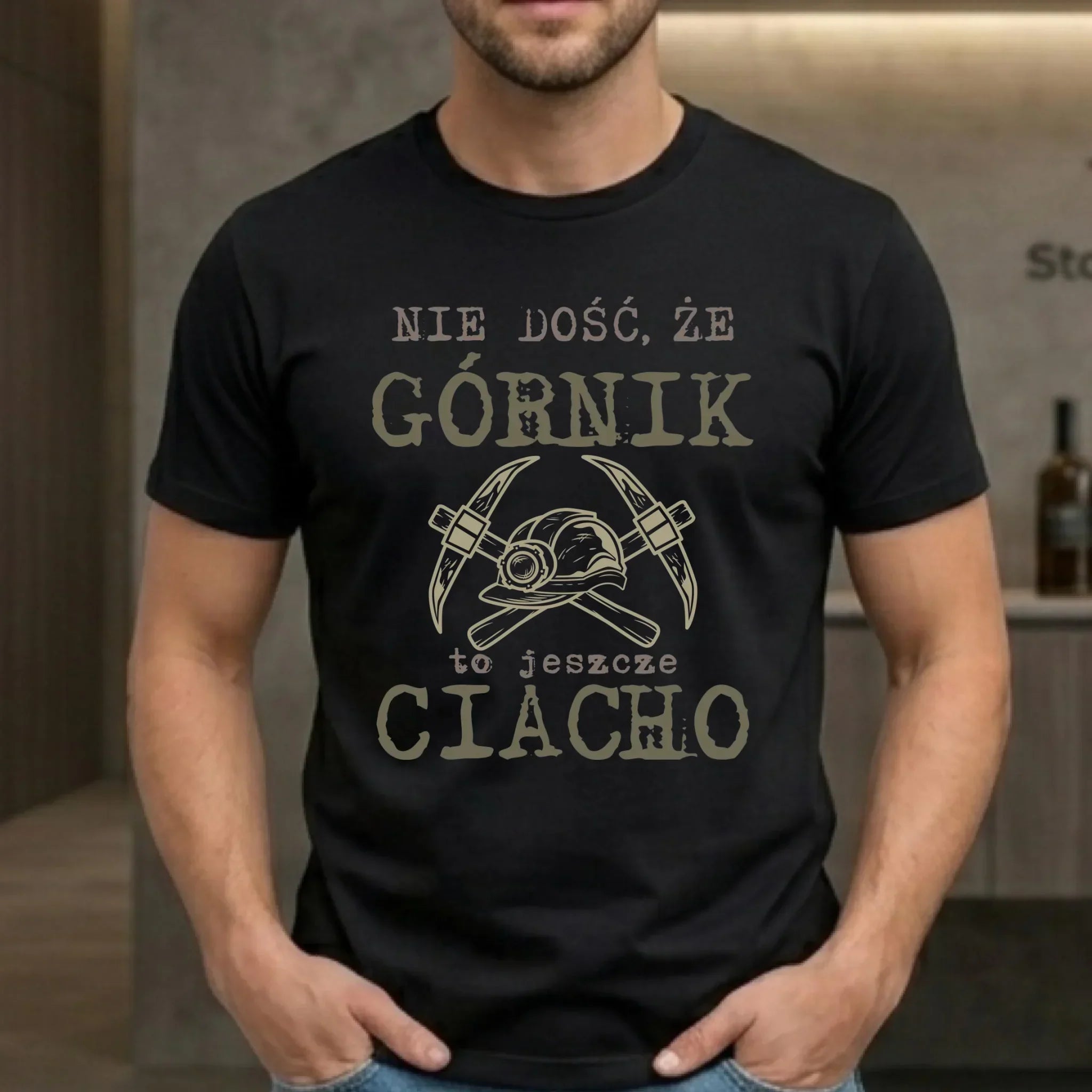 Koszulka męska - prezent dla górnika - Nie dość, że górnik to jeszcze ciacho G17 - StoryCups.pl