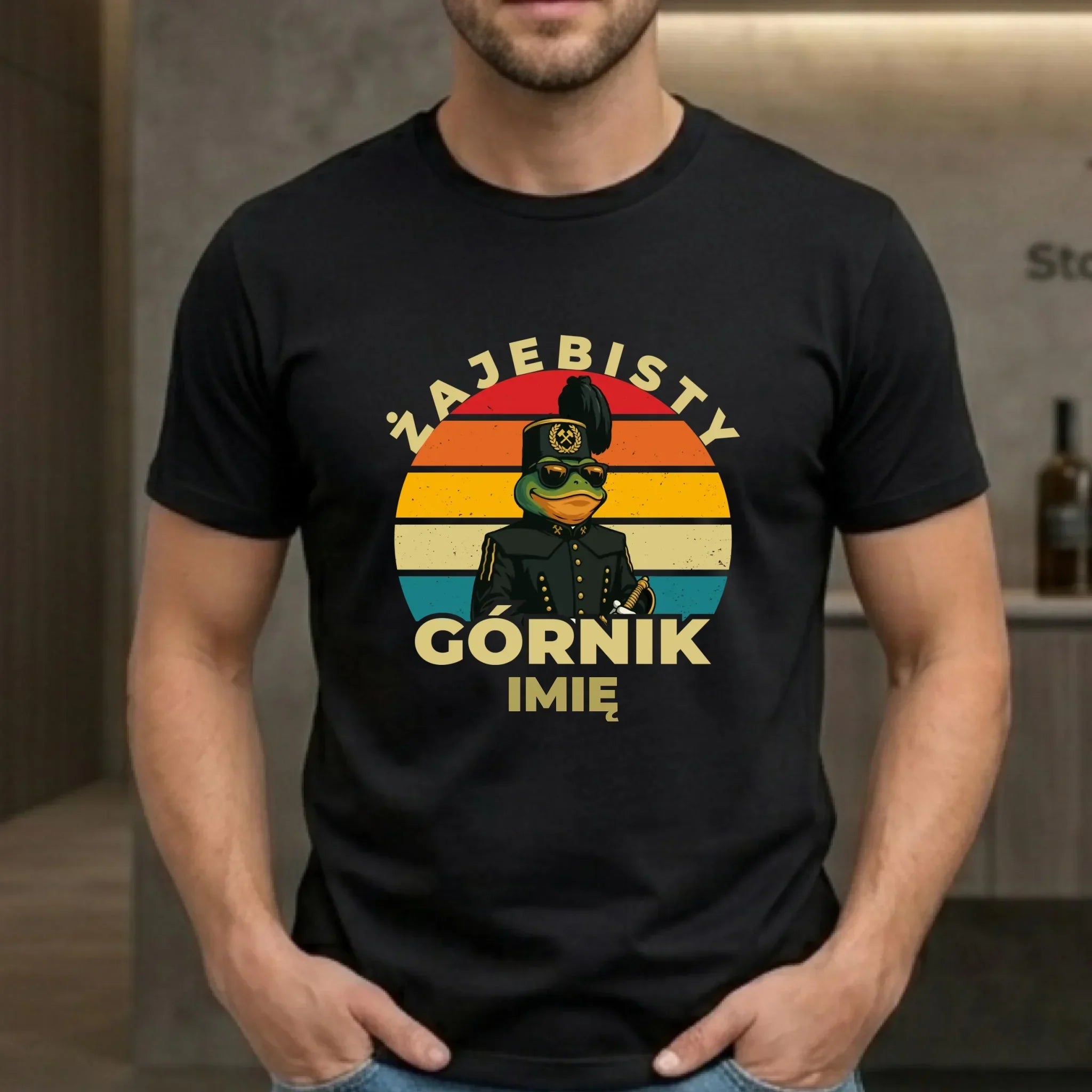 Koszulka męska - prezent dla górnika - Żajebisty górnik - personalizowana G19 - StoryCups.pl