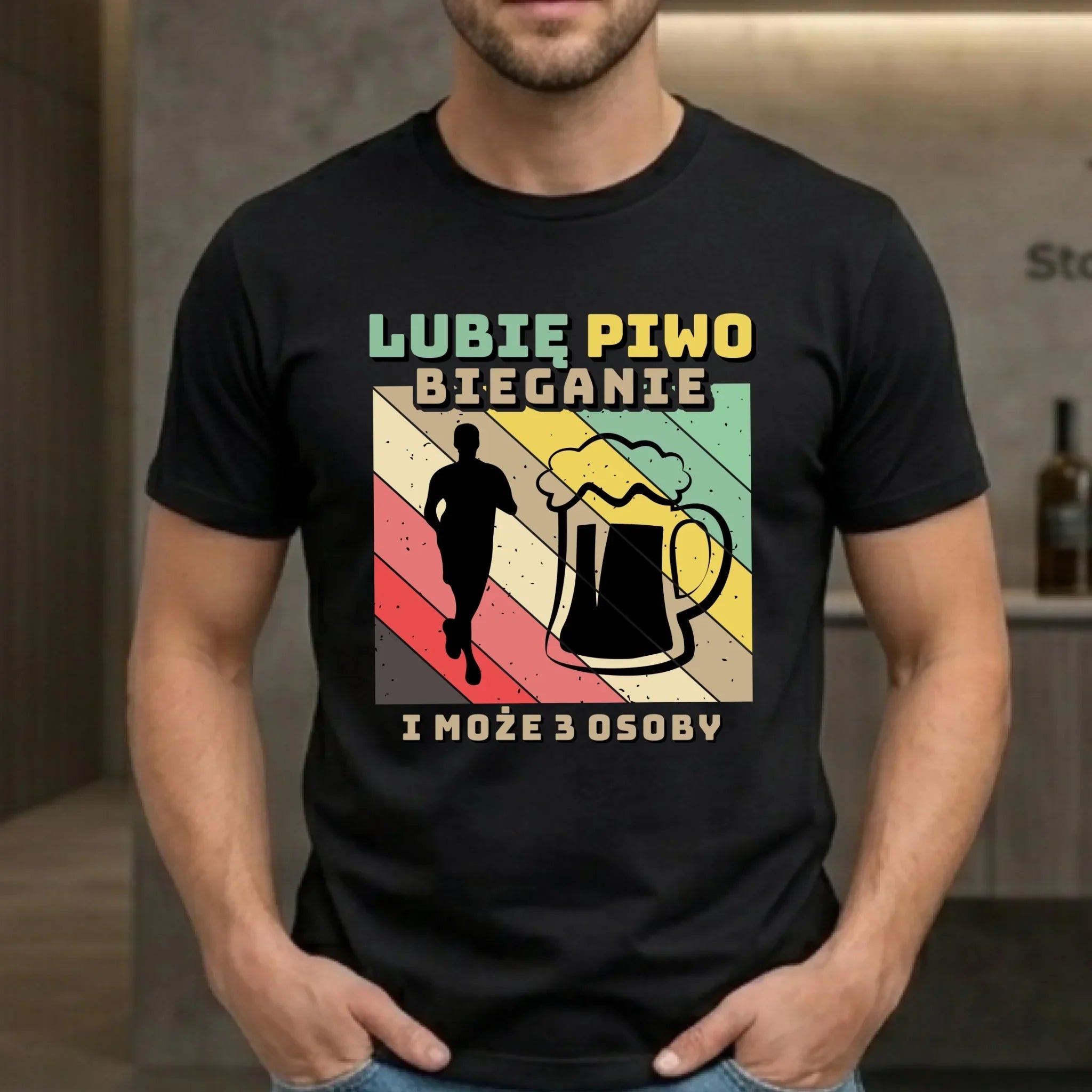 Koszulka męska dla biegacza - Lubię piwo bieganie HB01 - StoryCups.pl