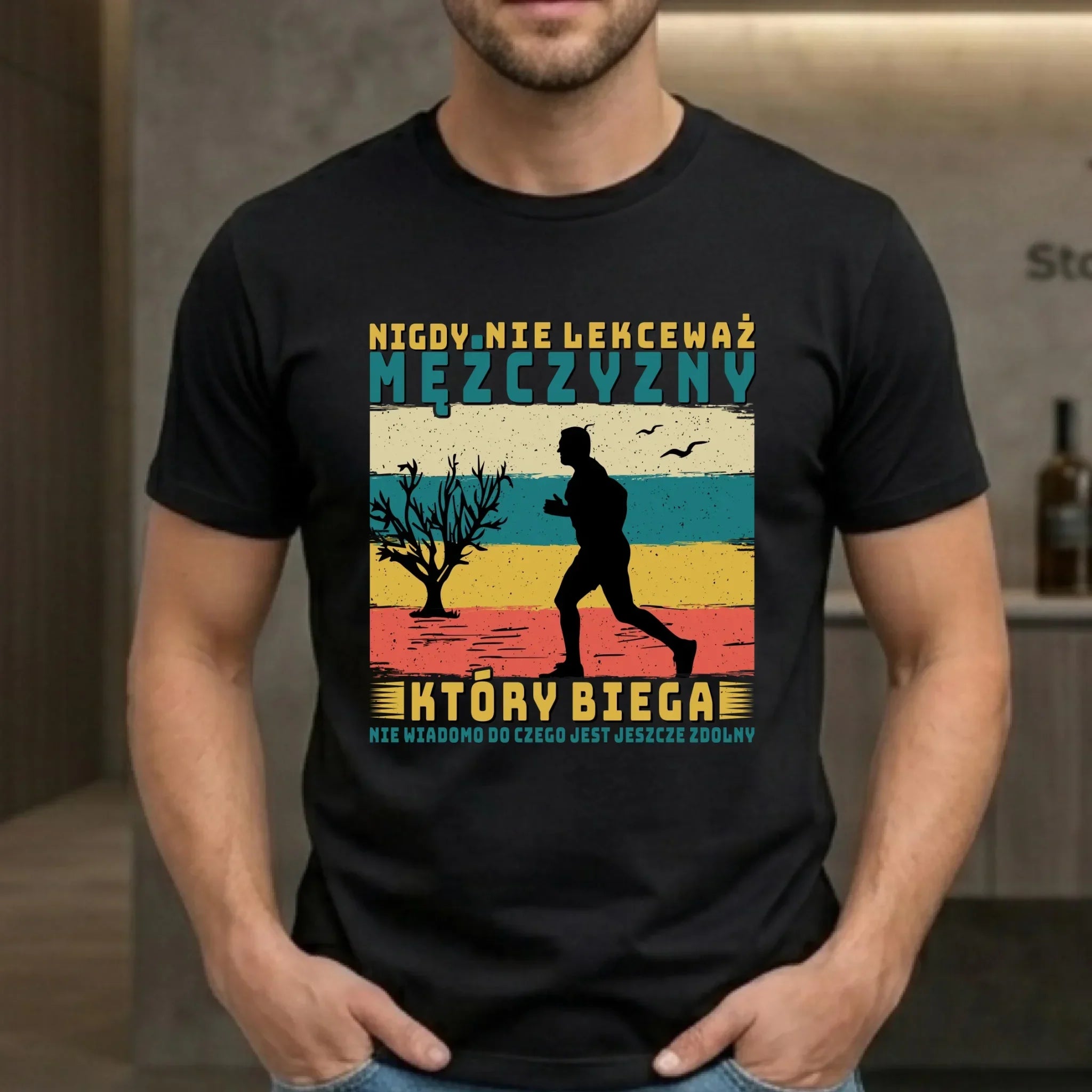 Koszulka męska dla biegacza - Nigdy nie lekceważ HB03 - StoryCups.pl