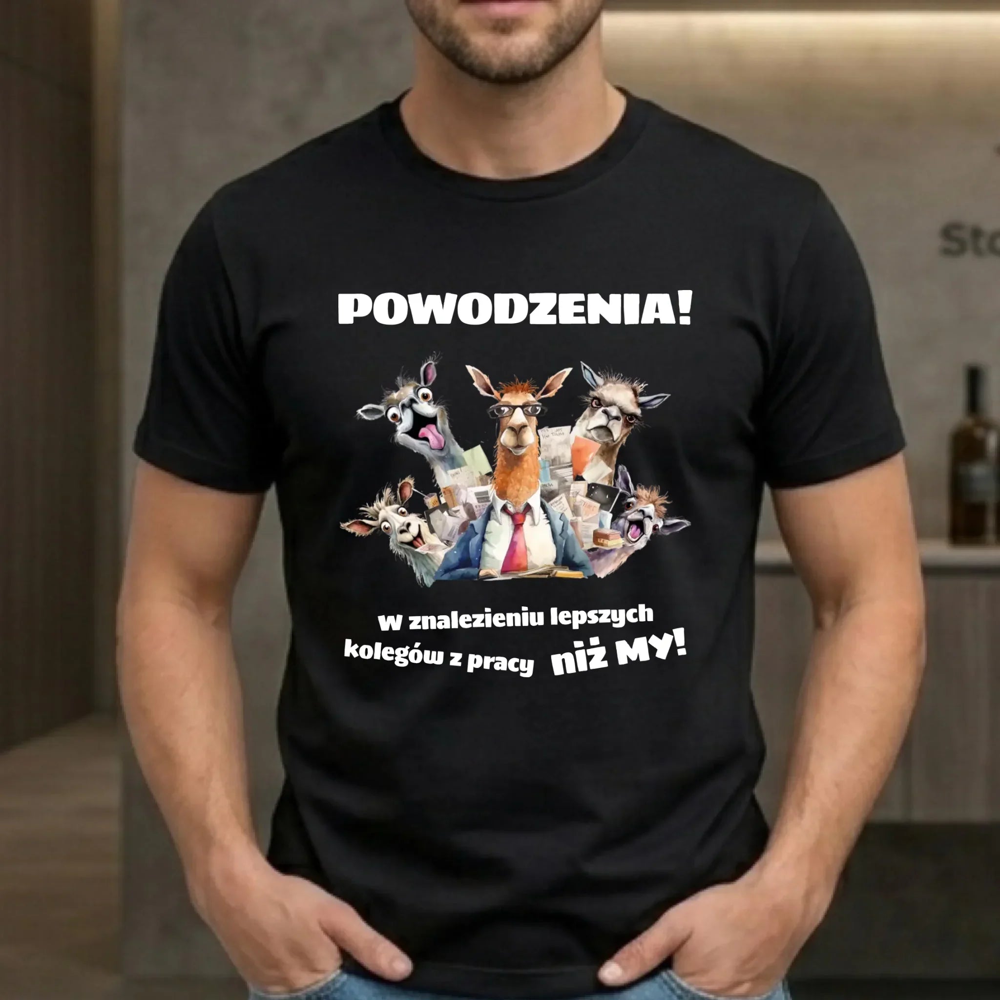 Koszulka męska na odejście z pracy - Powodzenia w znalezieniu lepszych kolegów OP08 - StoryCups.pl