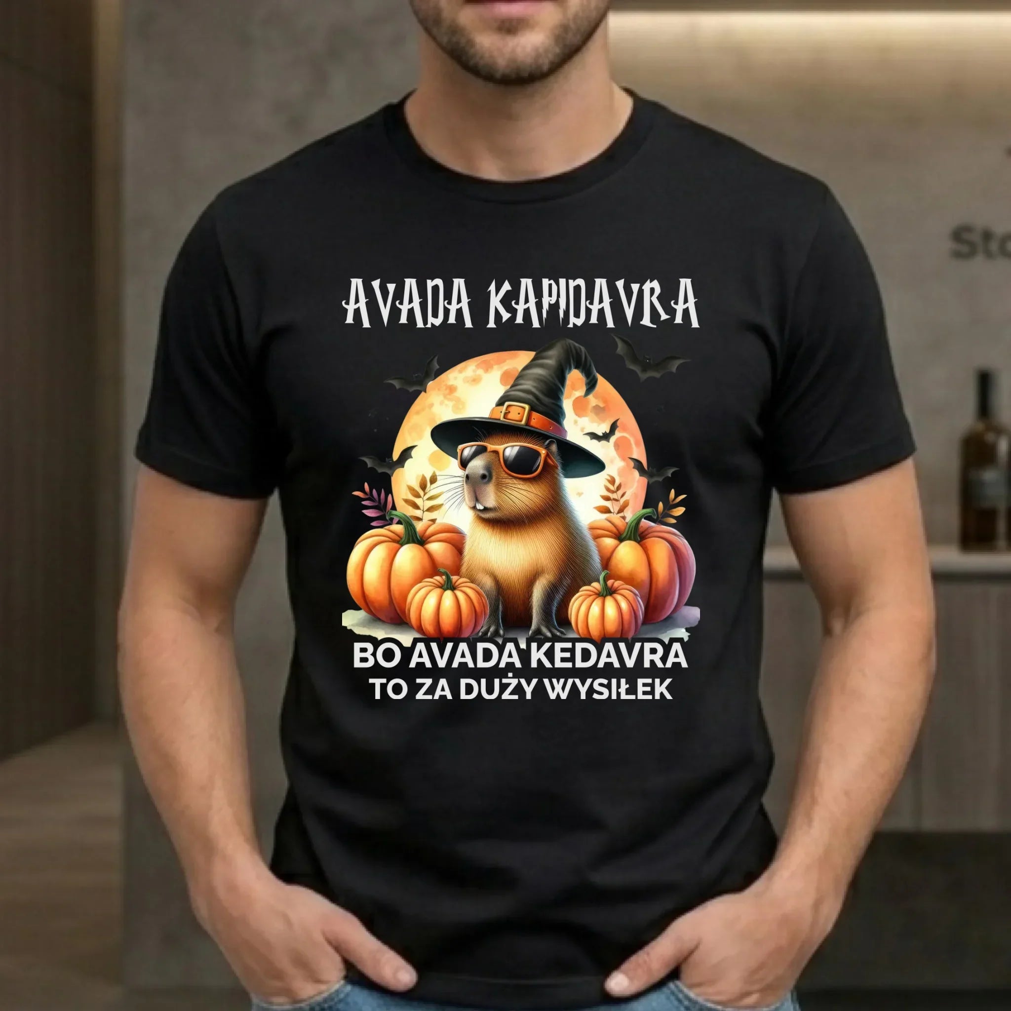 Koszulka męska halloweenowa - Kapibara - Avada Kapidavra HL21 - StoryCups.pl