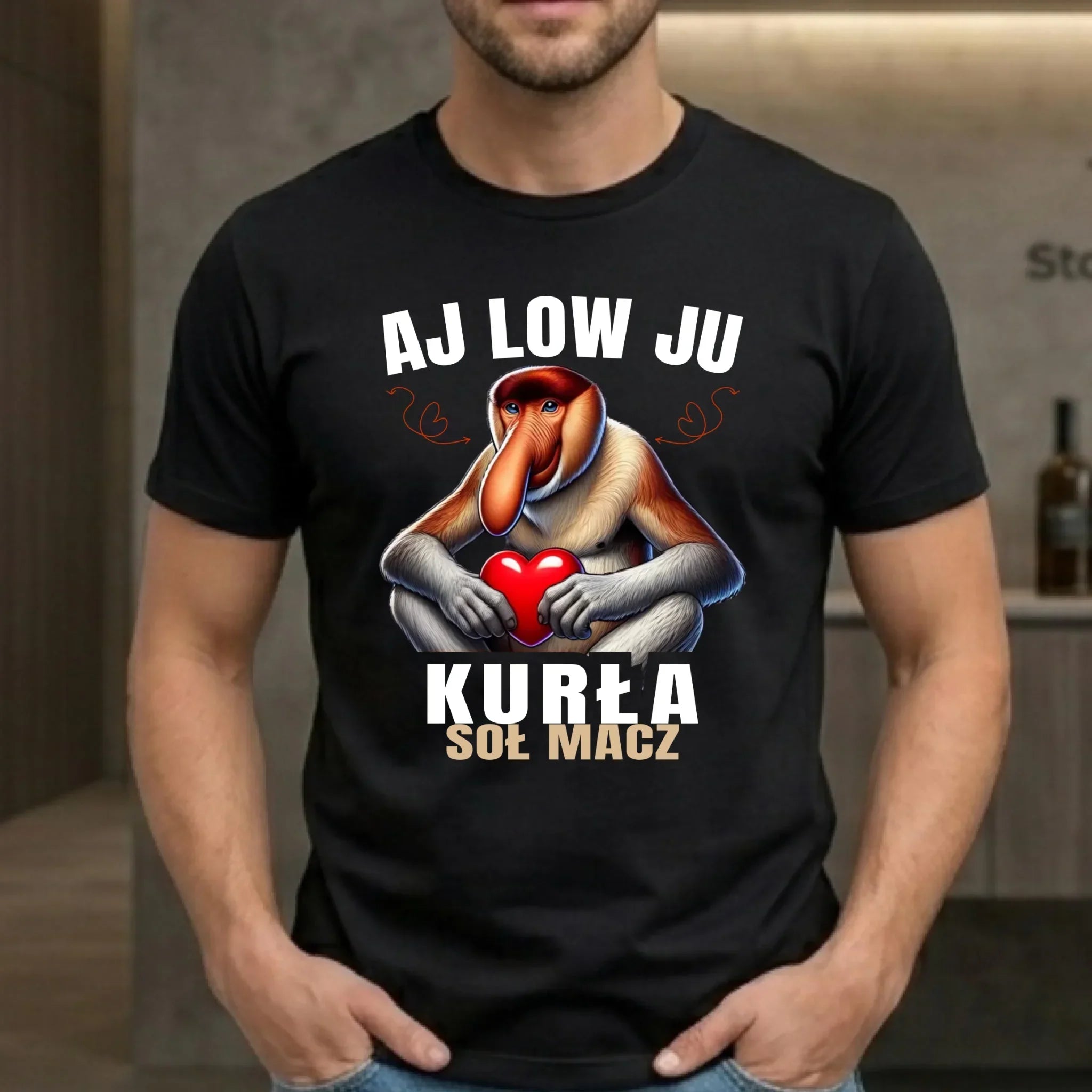 Koszulka męska dla par - Janusz nosacz - Aj low ju kurła W26 - StoryCups.pl