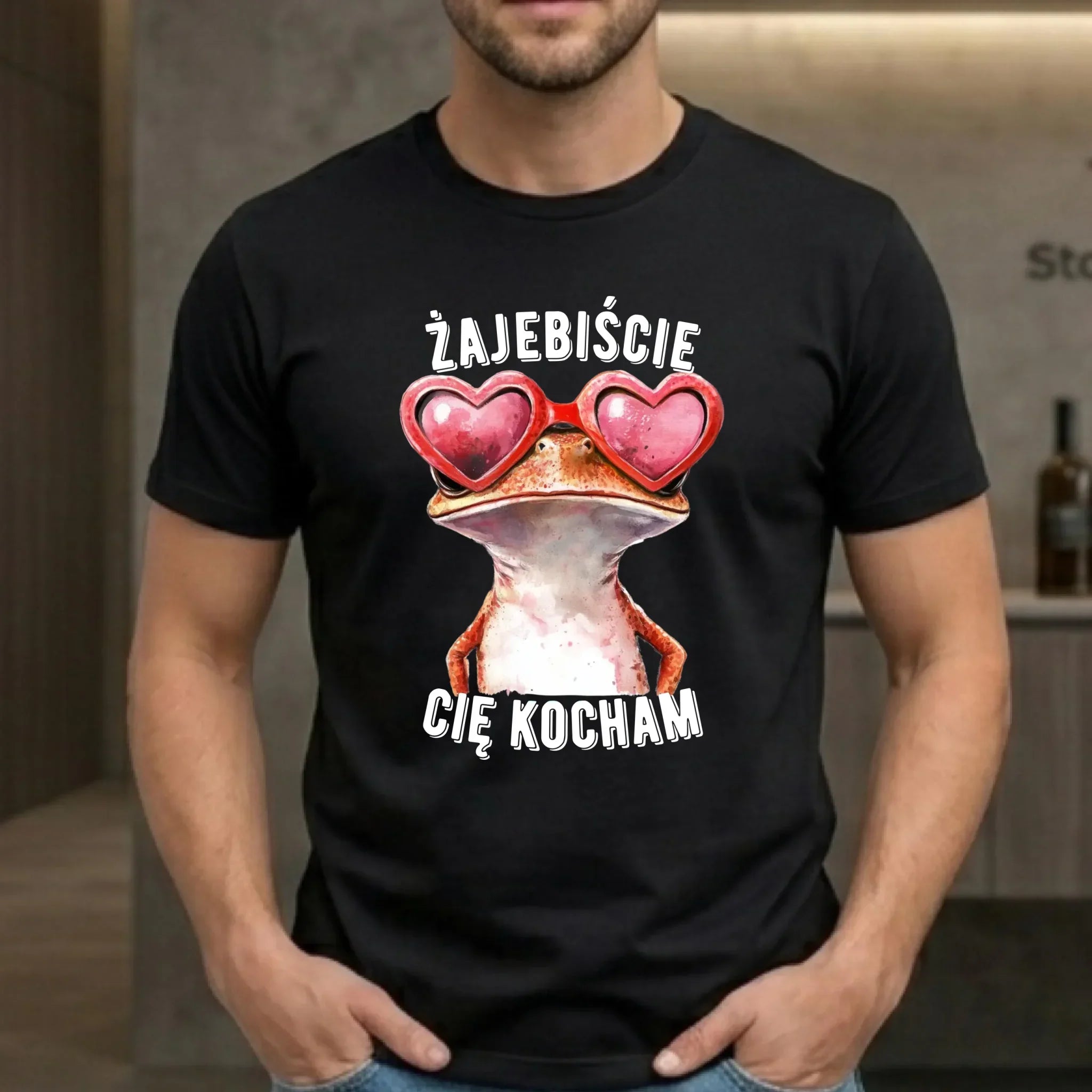 Koszulka męska dla par - Żajebiście Cię Kocham Żaba W17 - StoryCups.pl