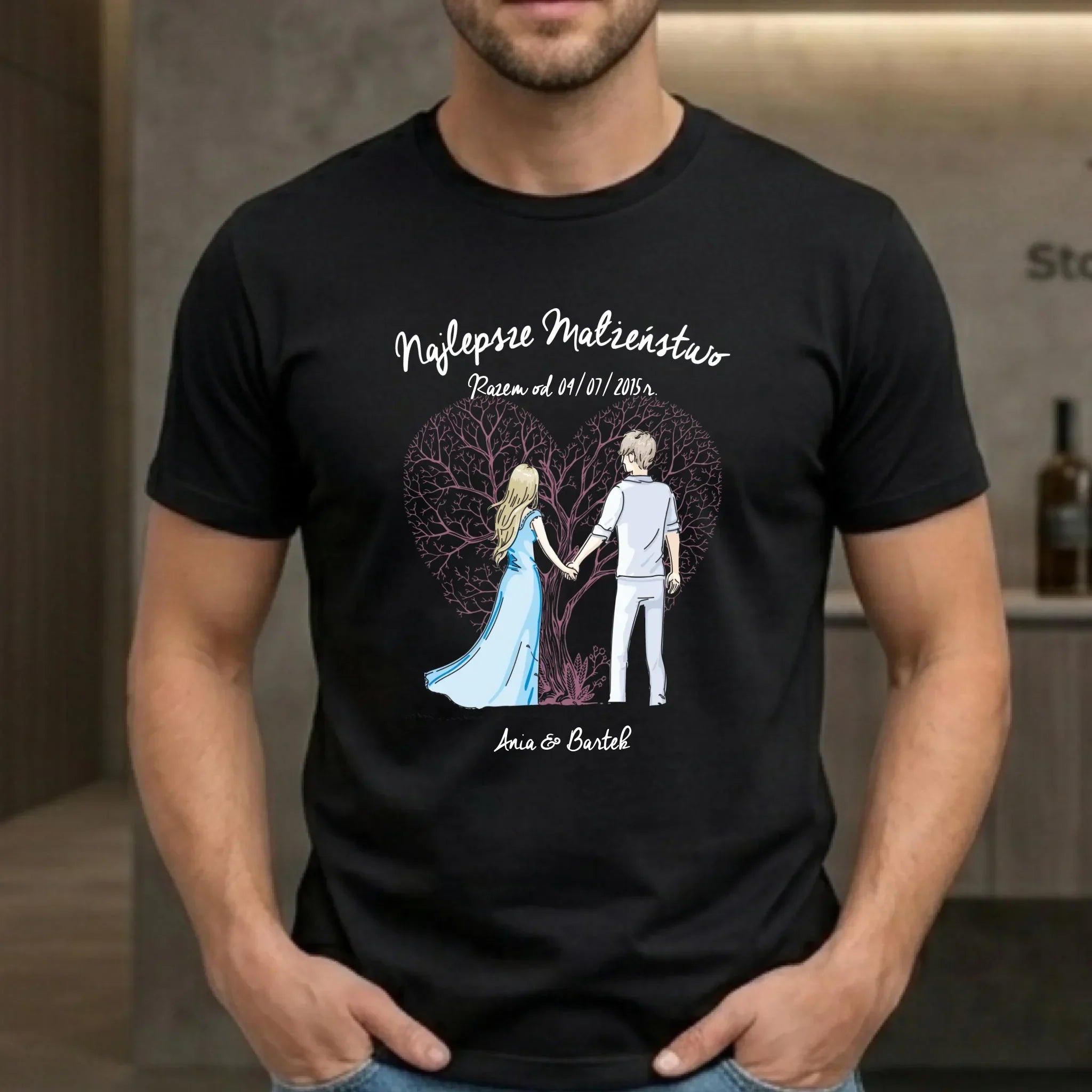 Koszulka męska dla męża - Najlepsze małżeństwo - personalizowana W03 - StoryCups.pl