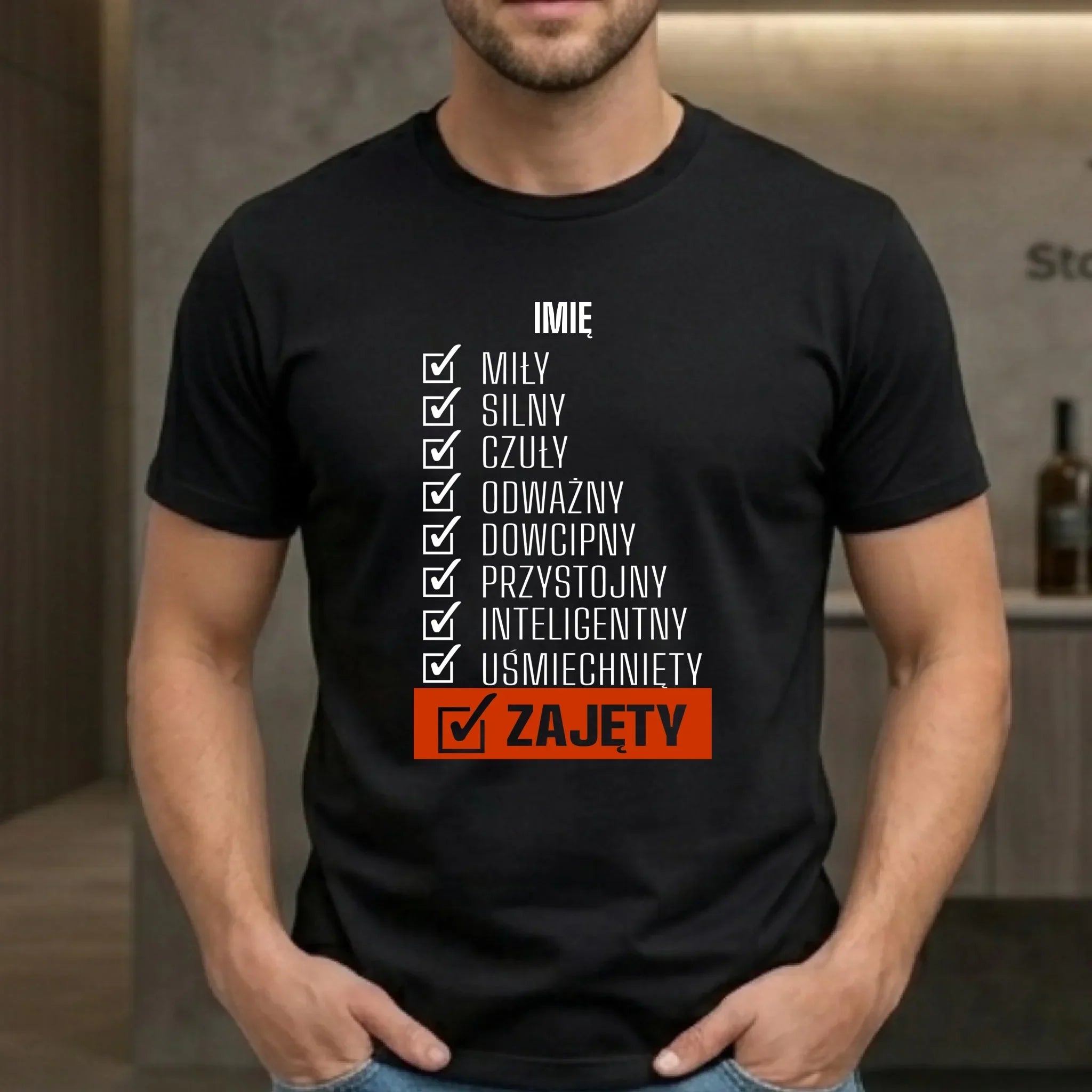 Koszulka męska - Zajęty prezent dla chłopaka męża narzeczonego - personalizowana DCH05 - StoryCups.pl
