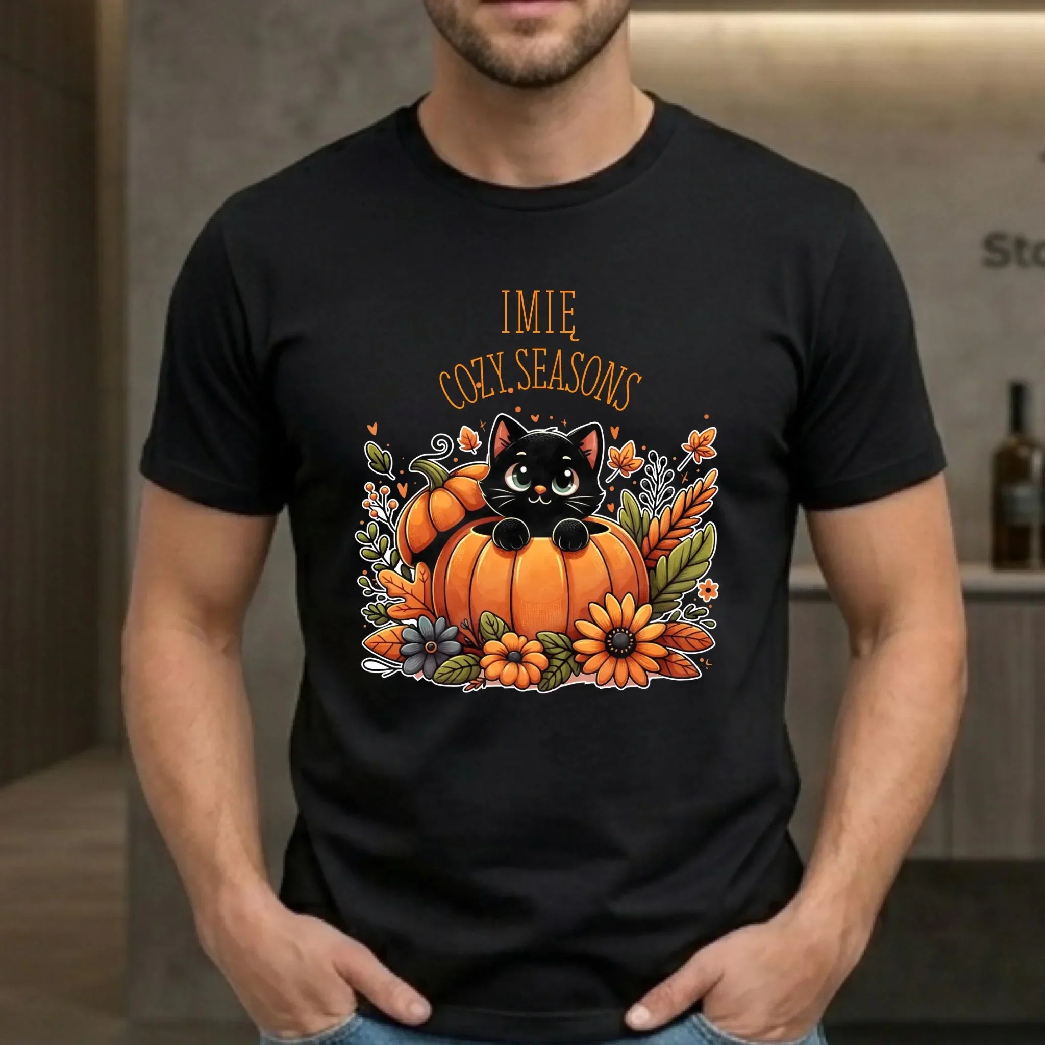 Koszulka męska jesienna - Cozy Seasons - personalizowana JS01 - StoryCups.pl