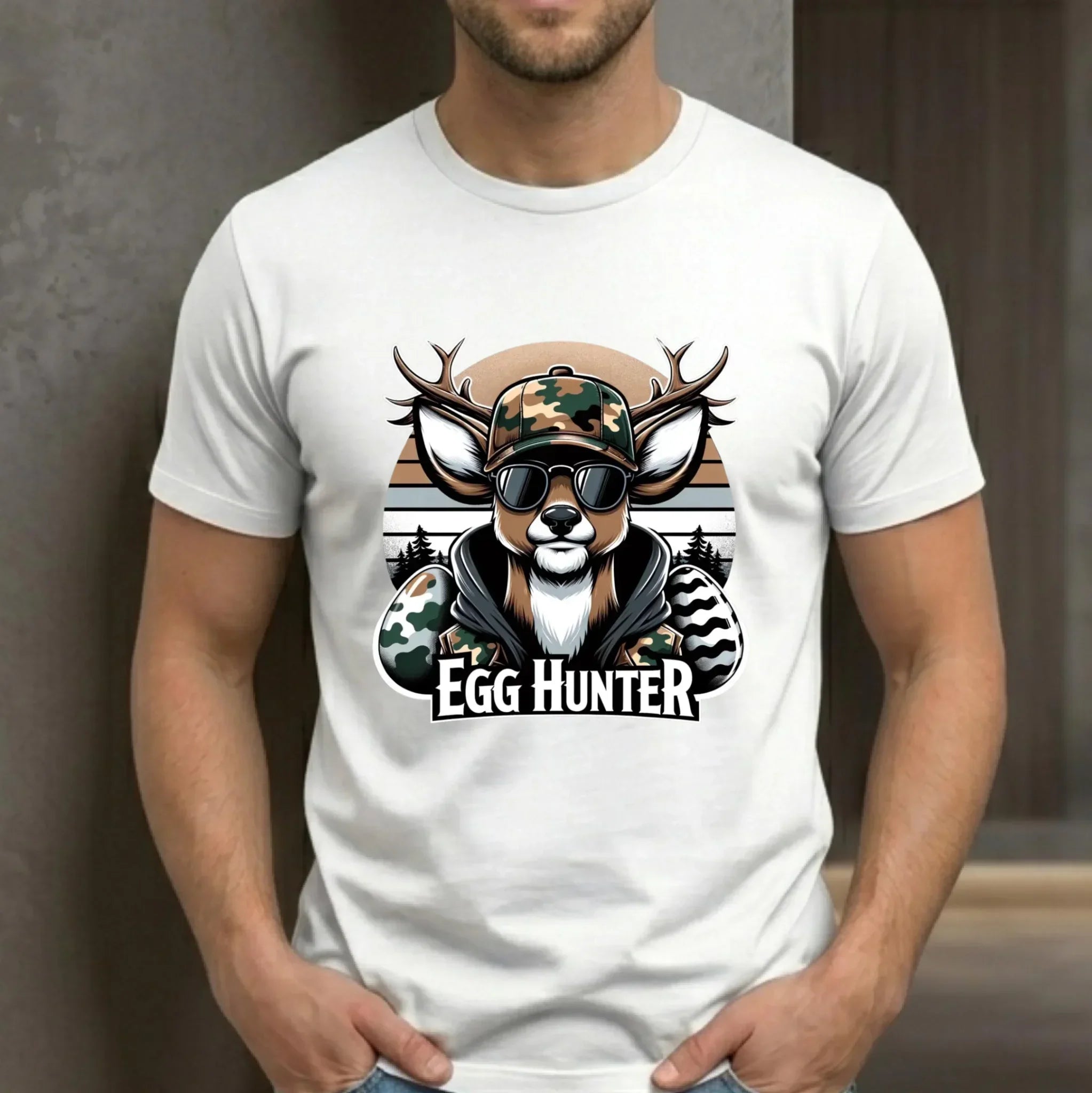 Koszulka męska wielkanocna - Jeleń Survival Egg hunter WN19 - StoryCups.pl