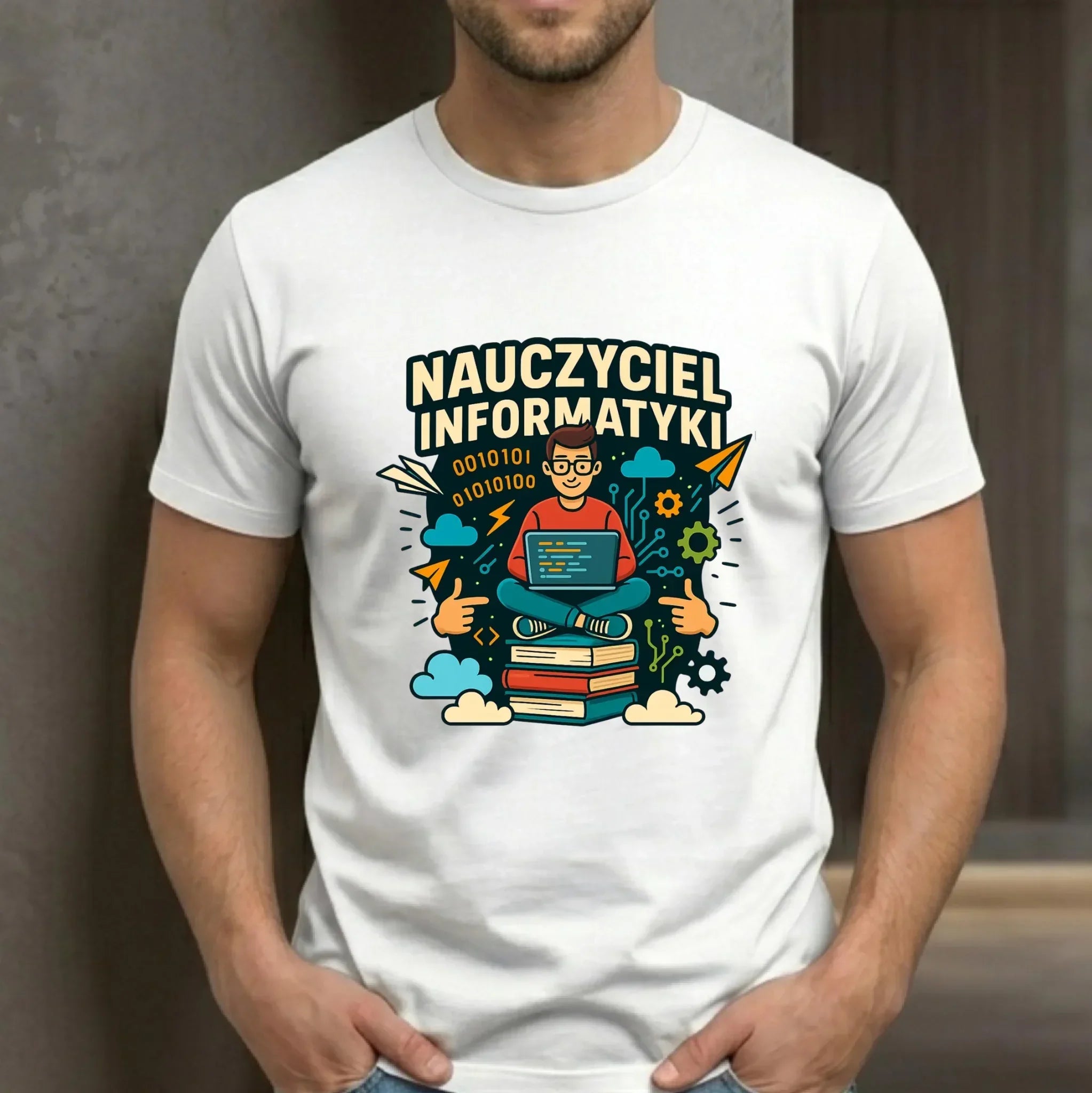 Koszulka męska dla nauczyciela - Nauczyciel informatyki N33 - StoryCups.pl