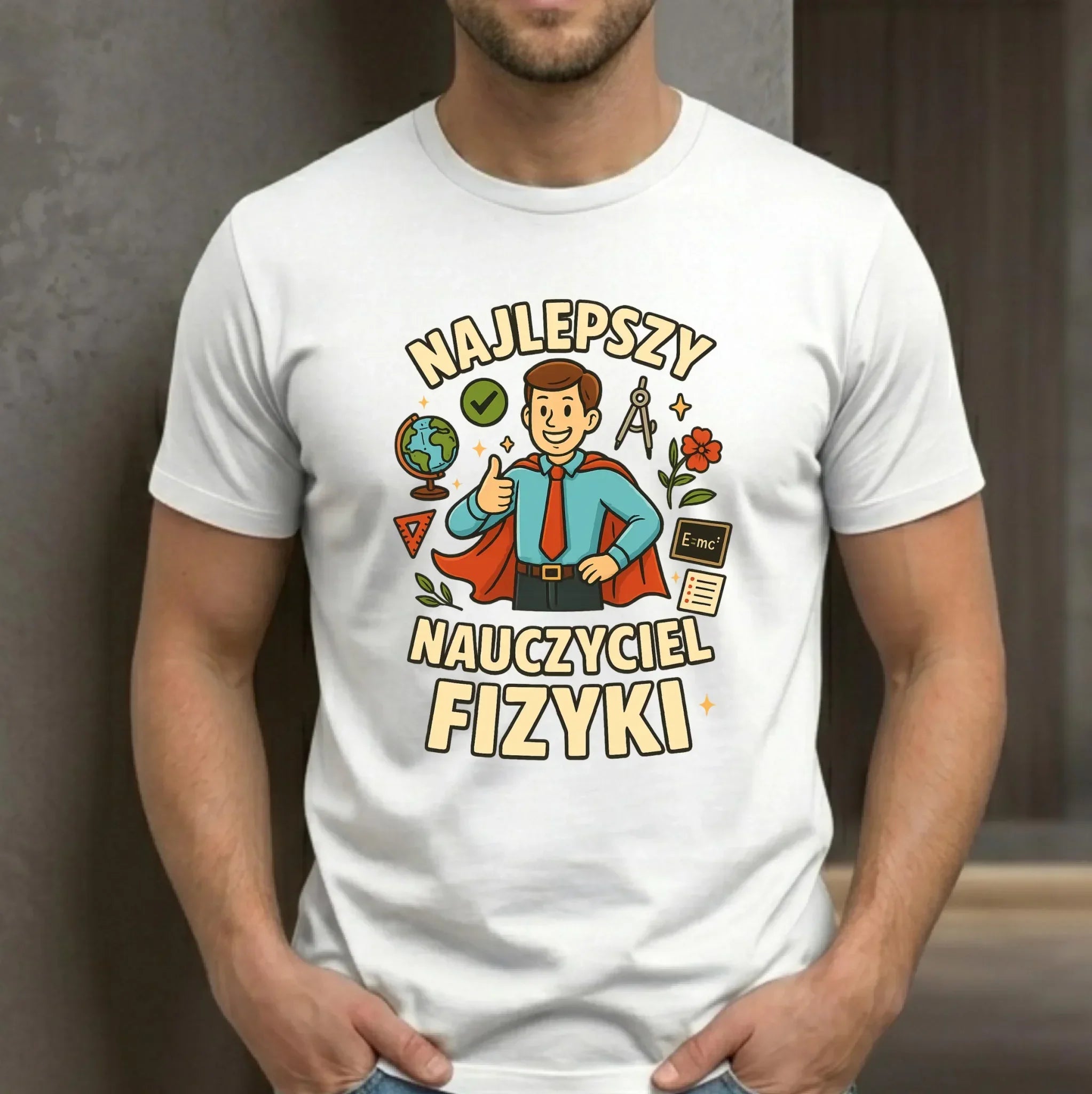 Koszulka męska dla nauczyciela - Najlepszy nauczyciel fizyki N22 - StoryCups.pl
