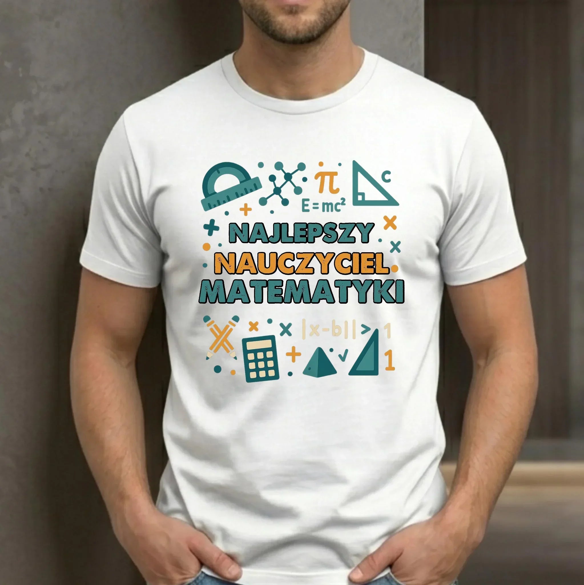 Koszulka męska dla nauczyciela - Najlepszy nauczyciel matematyki N74 - StoryCups.pl
