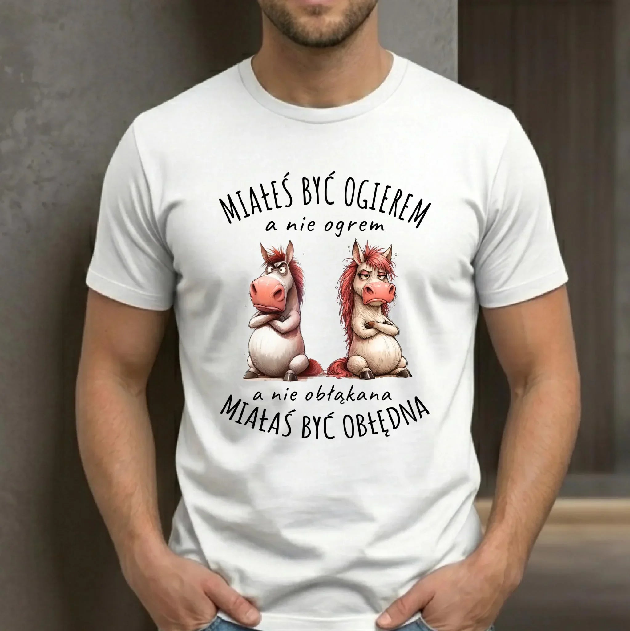 Koszulka męska - Ogier & Obłędna - śmieszna W85 - StoryCups.pl