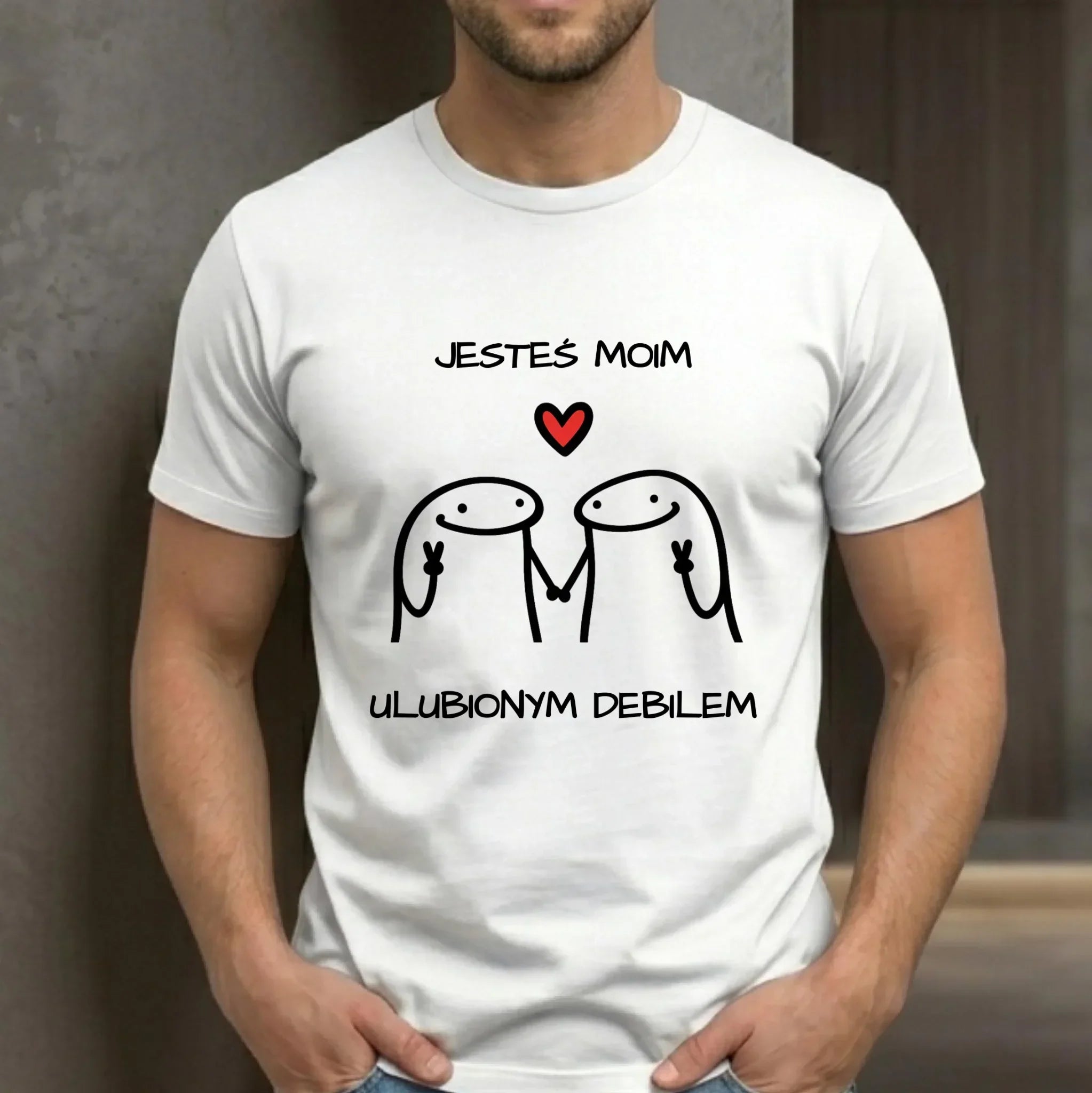 Koszulka męska - Jesteś moim ulubionym debilem W78 - StoryCups.pl