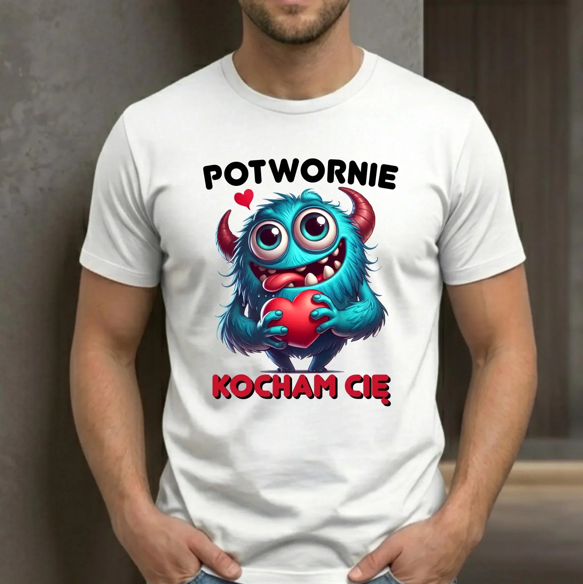 Koszulka męska - Potwornie Kocham Cię W45 - StoryCups.pl