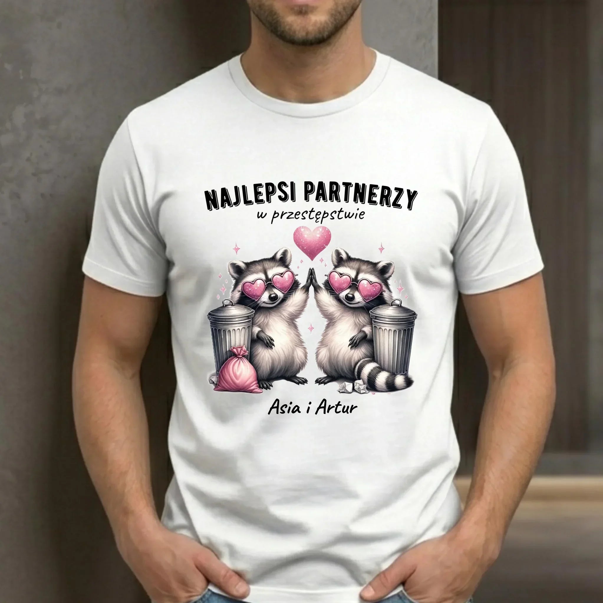Koszulka męska dla par - Najlepsi partnerzy w przestępstwie - personalizowana W27 - StoryCups.pl