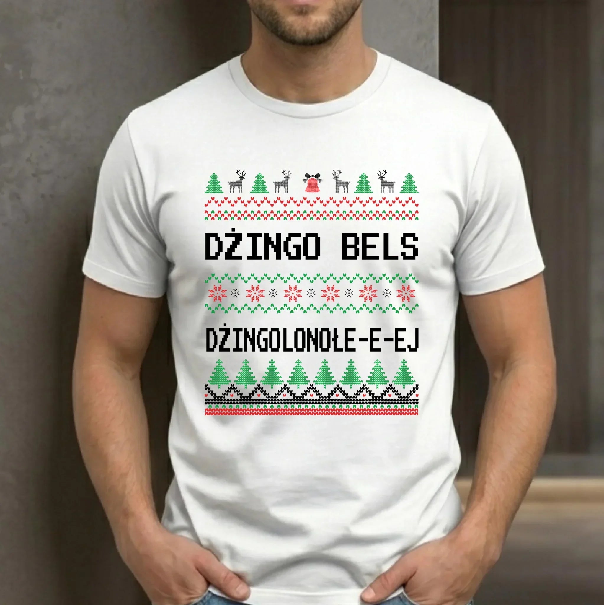 Koszulka męska świąteczna - prezent na Święta - Dżingo bels BN11 - StoryCups.pl