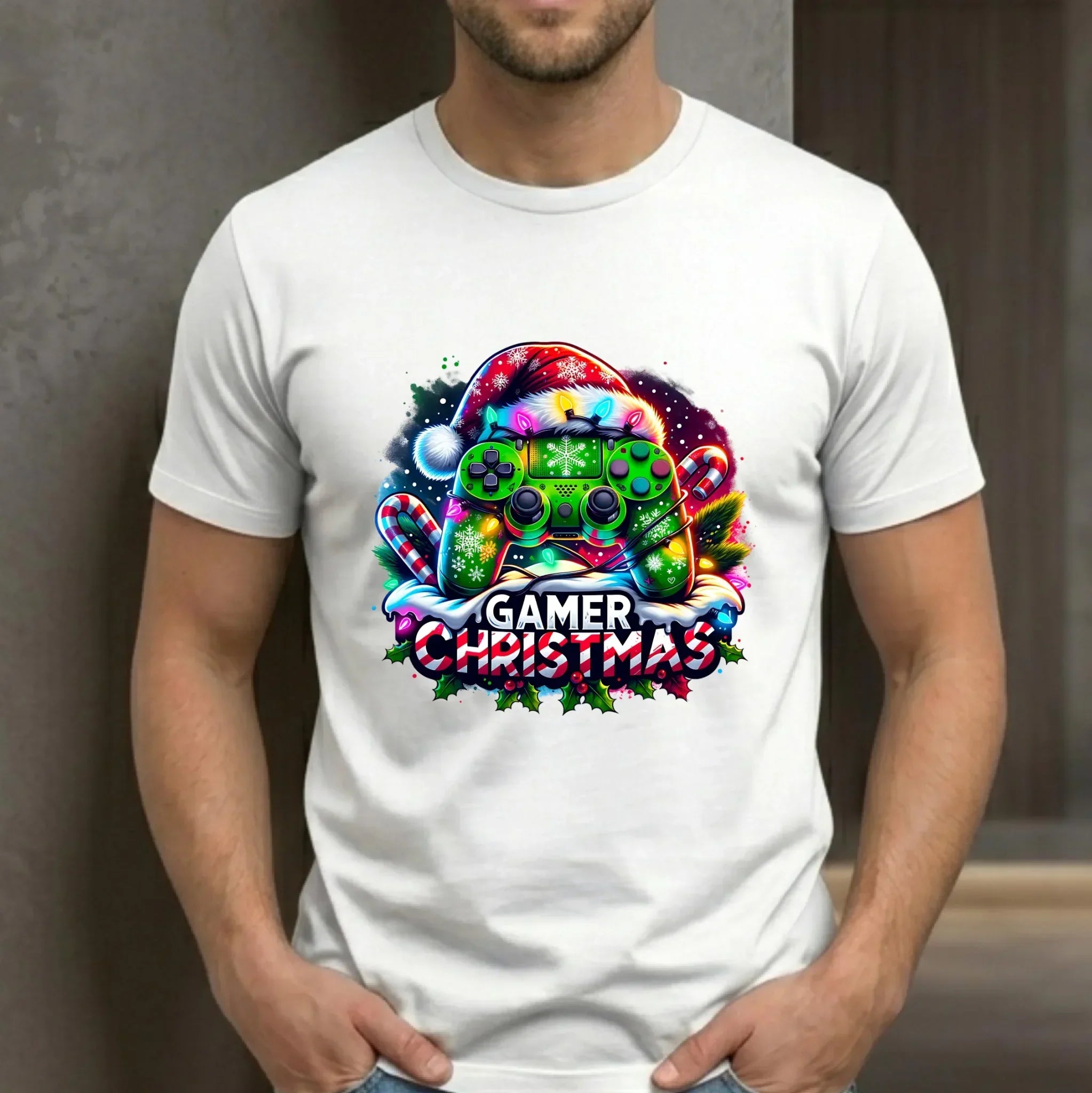 Koszulka męska świąteczna - prezent dla gracza - Christmas gamer BN22 - StoryCups.pl